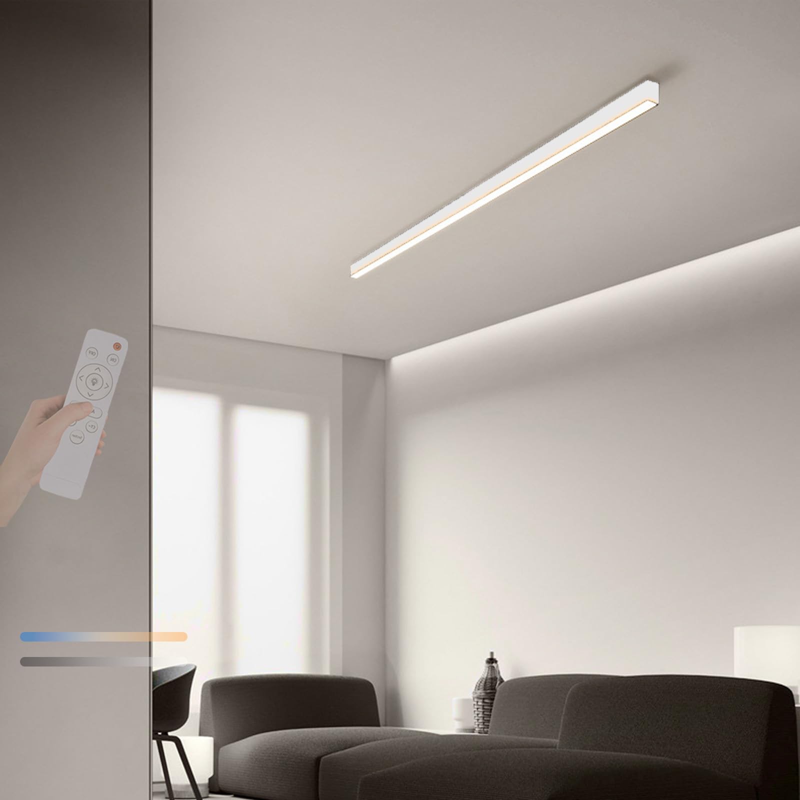 Plafonnier LED dimmable 50cm blanc avec télécommande pour salon - 8