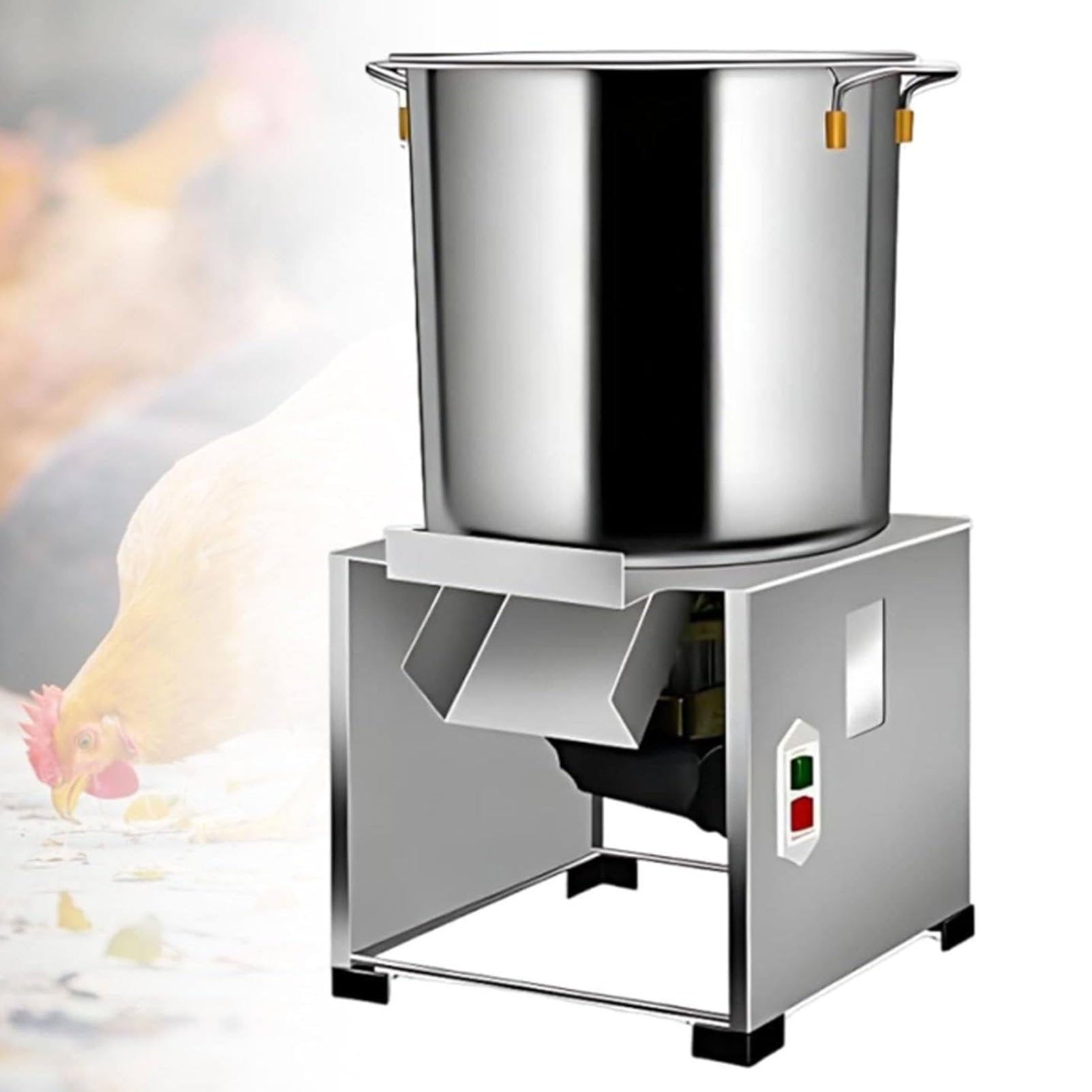 Hydravex Commercial Food Processor 50-150Kg/H, Vegetable Chopper, Large Feed Port, Professional Veggie Shredder Grater, Breeding Crusher for Chicken Duck Feed Processing 1800W