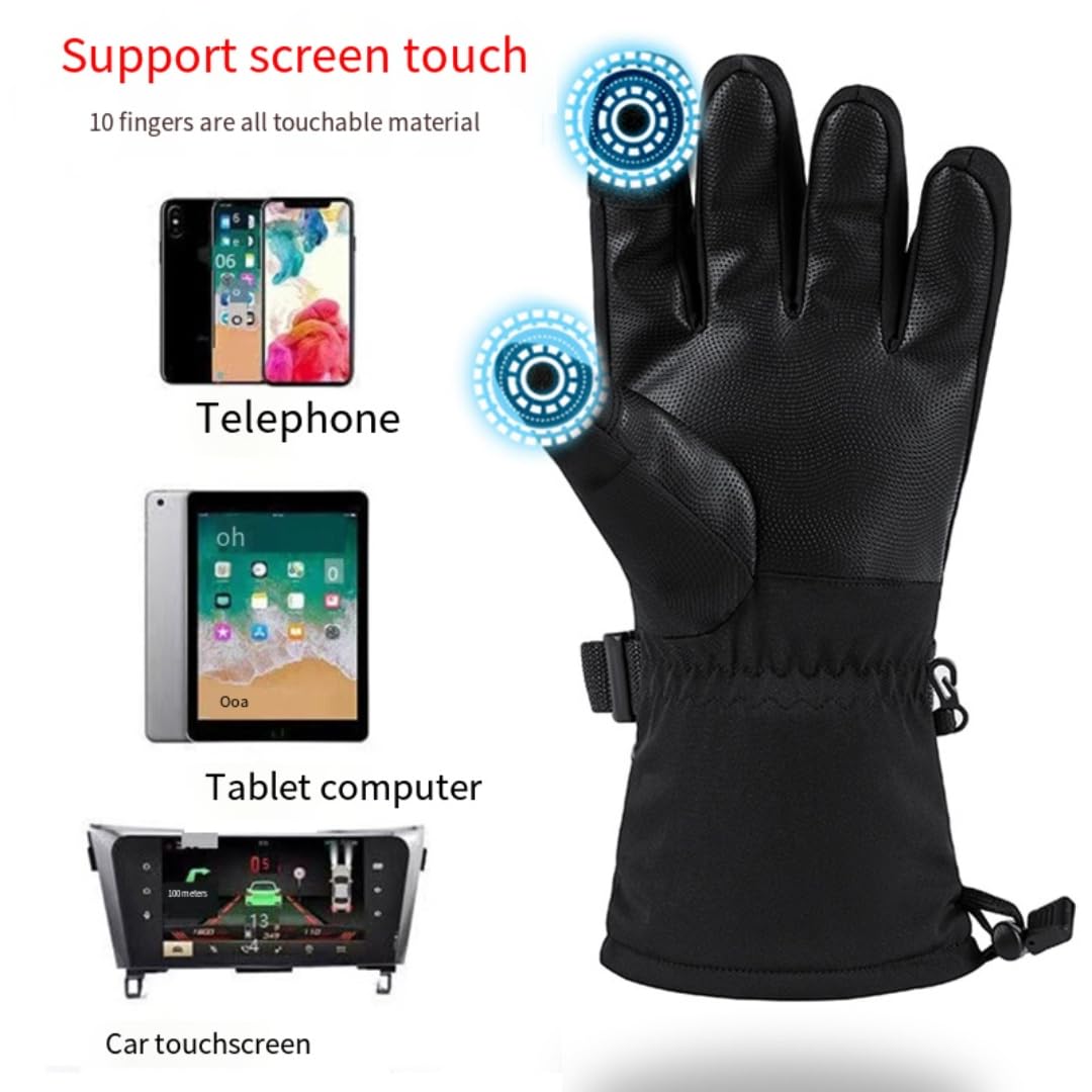 Guantes eléctricos con batería recargable impermeables para deportes al aire libre, esquí, equitación, correr y conducir, guantes térmicos para actividades de invierno