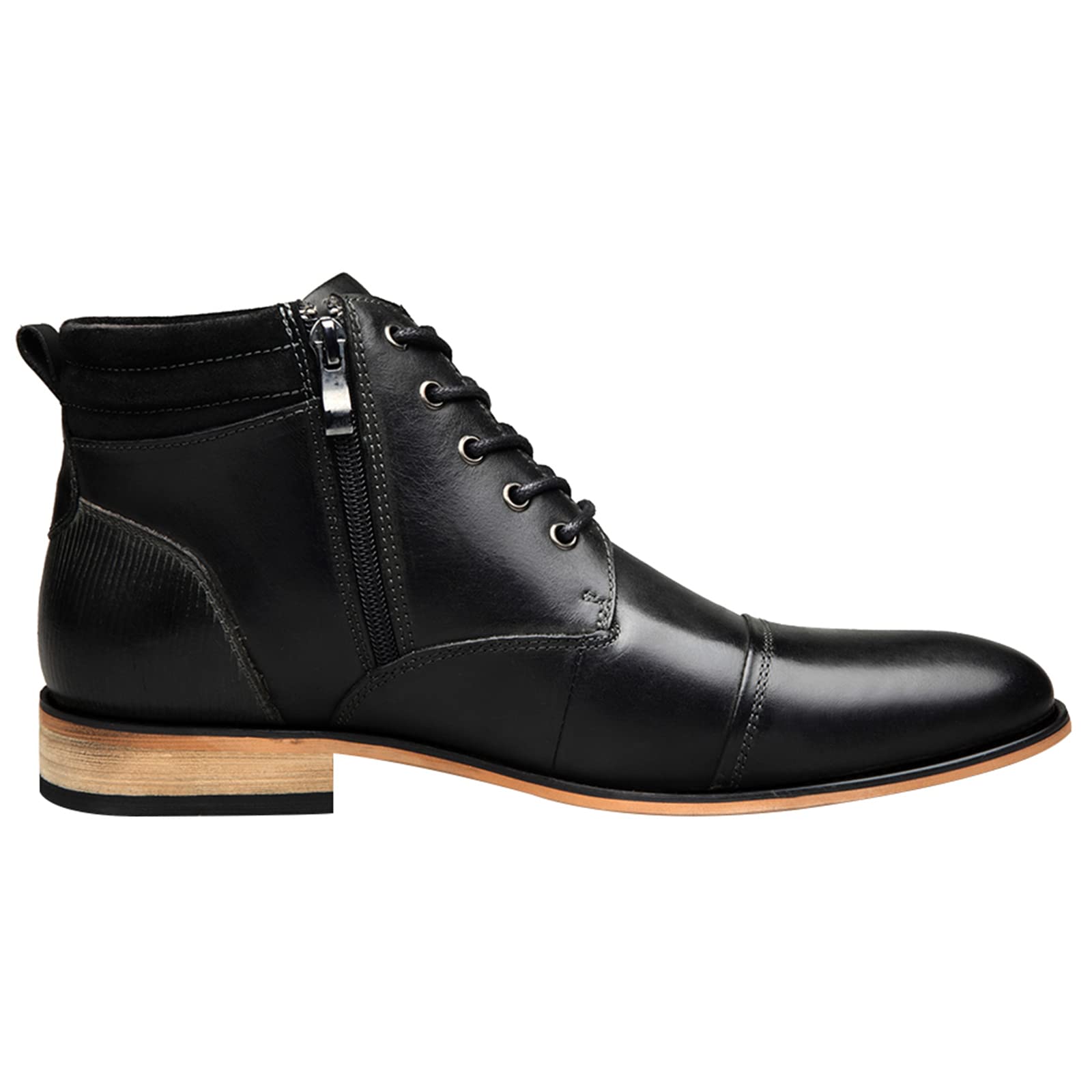 ANUFER Uomo Vintage Allacciare Pelle Stivali Zip Formale Scarpe da Sera