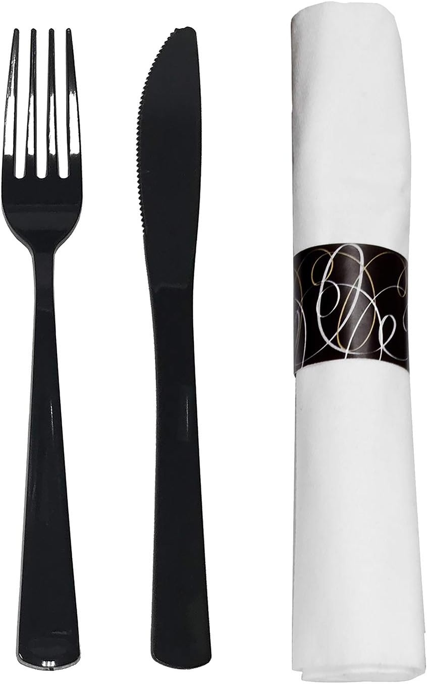 Party Essentials Pre Rolled Silverware Set Disposable Party