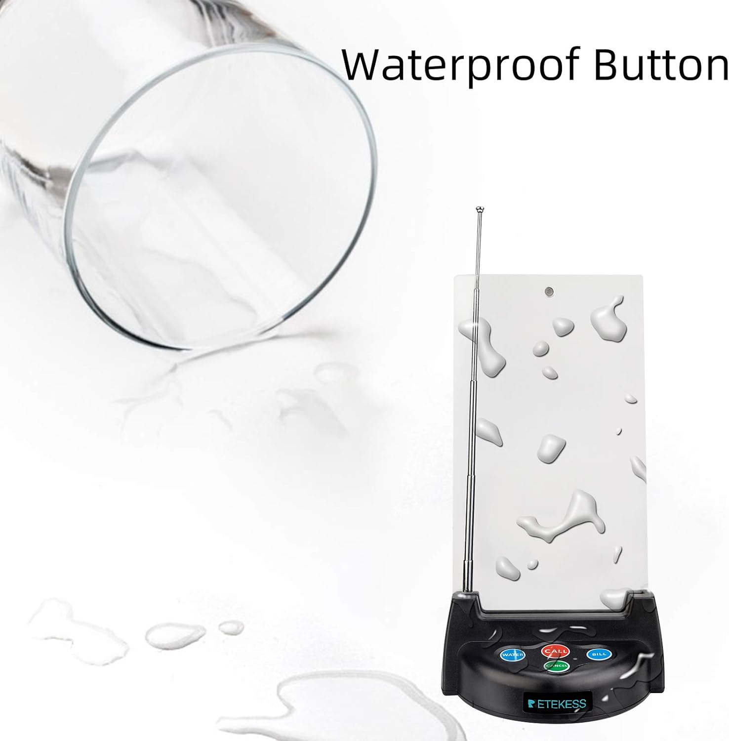 🔥 Retekess T128 Restaurant Paging System,Wireless Calling System,3 Records Display,Vibration,5 4-Key Table Call Buttons for Waiter,Caregiver,Customer