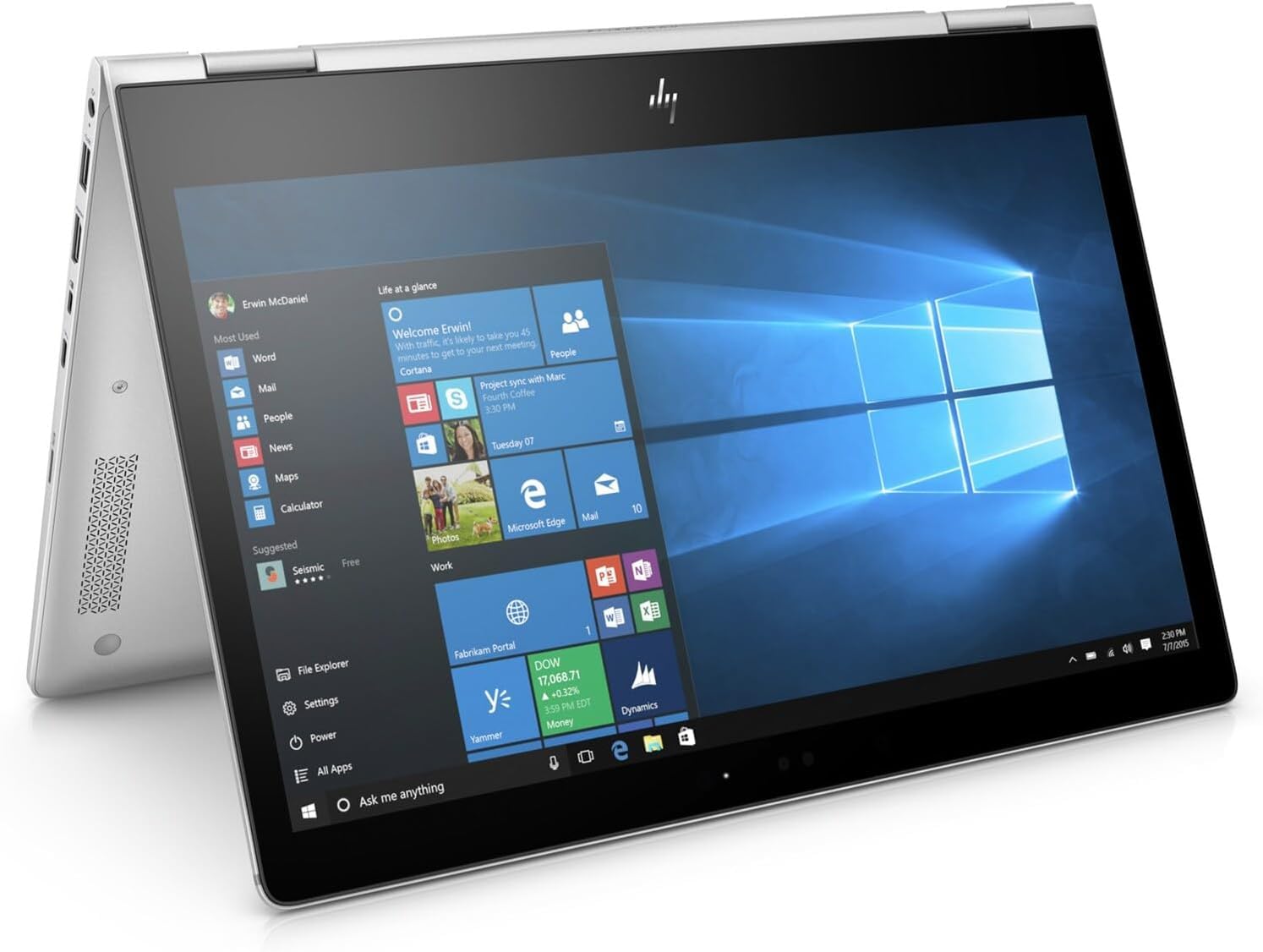 HP EliteBook X360 1030 G2 2-en-1 Ordinateur Portable, écran Full HD de 13,3 Pouces, processeur Intel Core i5-7300U, 8 Go de RAM, SSD de 256 Go, Clavier américain, Windows 11 Pro (Reconditionné)