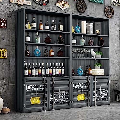 ZZJWMJGC Bücherregale Retro-Container Industrieller Wind Kommerzieller Bodenvitrine Weinregal Rack Mehrschichtige Vitrine Regal Wohnkultur Möbel 7 ZZJWMJGC Bücherregale Retro-Container Industrieller Wind Kommerzieller Bodenvitrine Weinregal Rack Mehrschichtige Vitrine Regal Wohnkultur Möbel