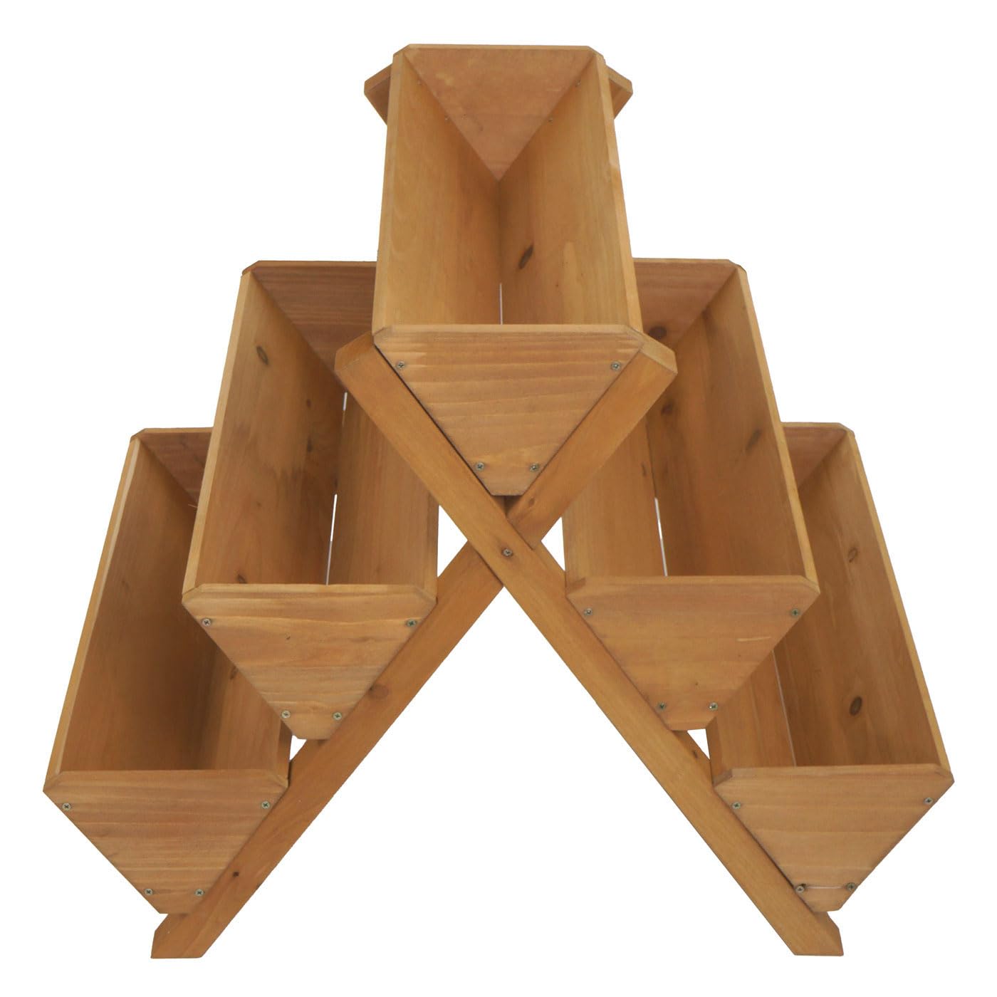 PROREGAL Pflanztreppe |HxBxT 56x56x70cm | 5 Kästen Outdoor Holz FSC® | Natur | Blumenregal Kräutertreppe Pflanzkübel Hochbeet
