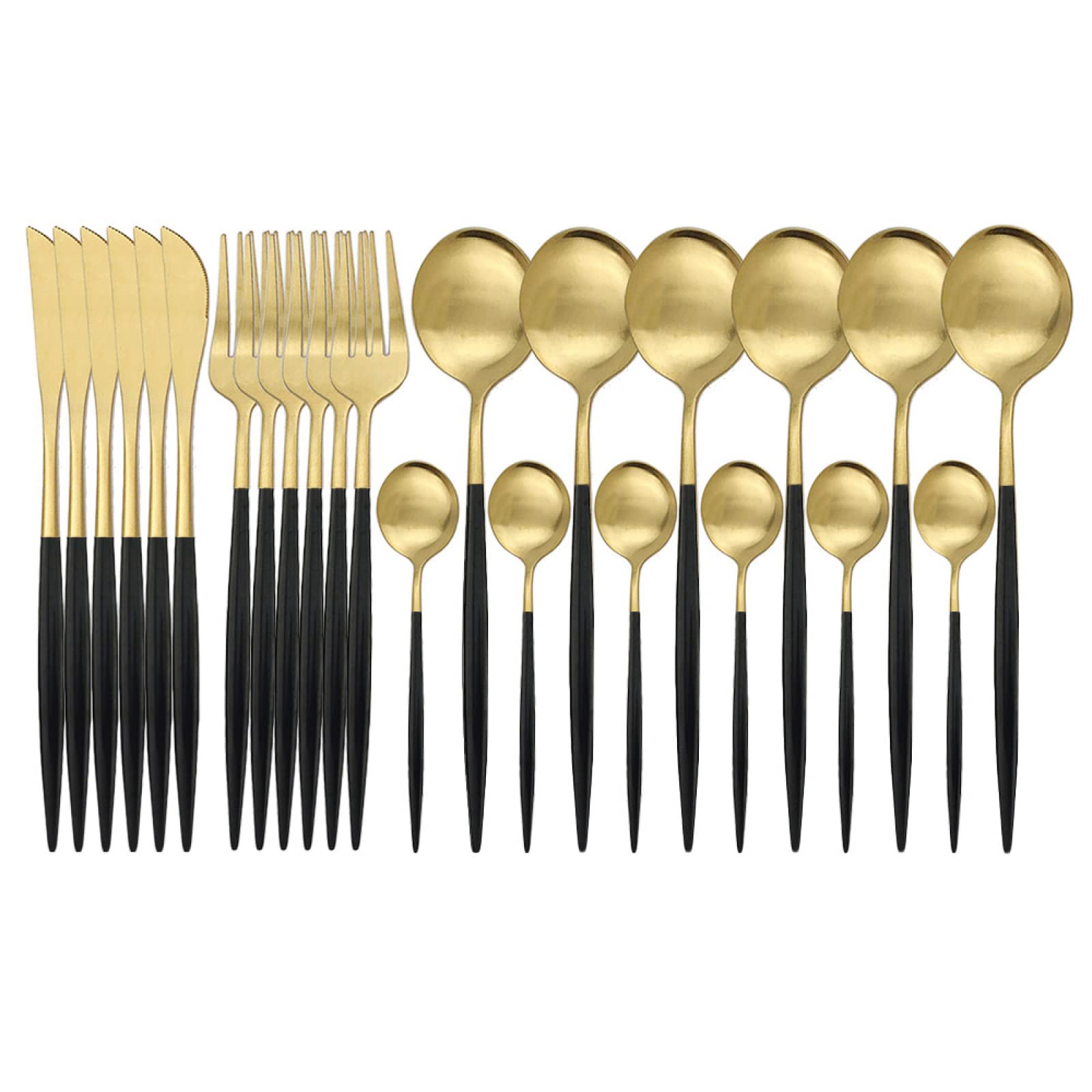 Besteck Set Geschirr Set Edelstahl Matt Messer Gabel Löffel Geschirr Set 24 Teilig Schwarz