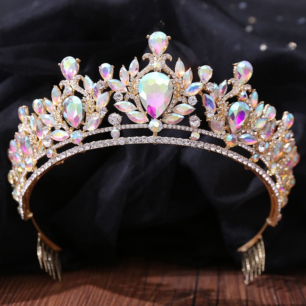Biżuteria do włosów korona tiary dla kobiet opaska ślubna kryształ AB korony ślubne tiary akcesoria biżuteria do włosów kobiety Rhinestone nakrycia głowy królowa diadem,