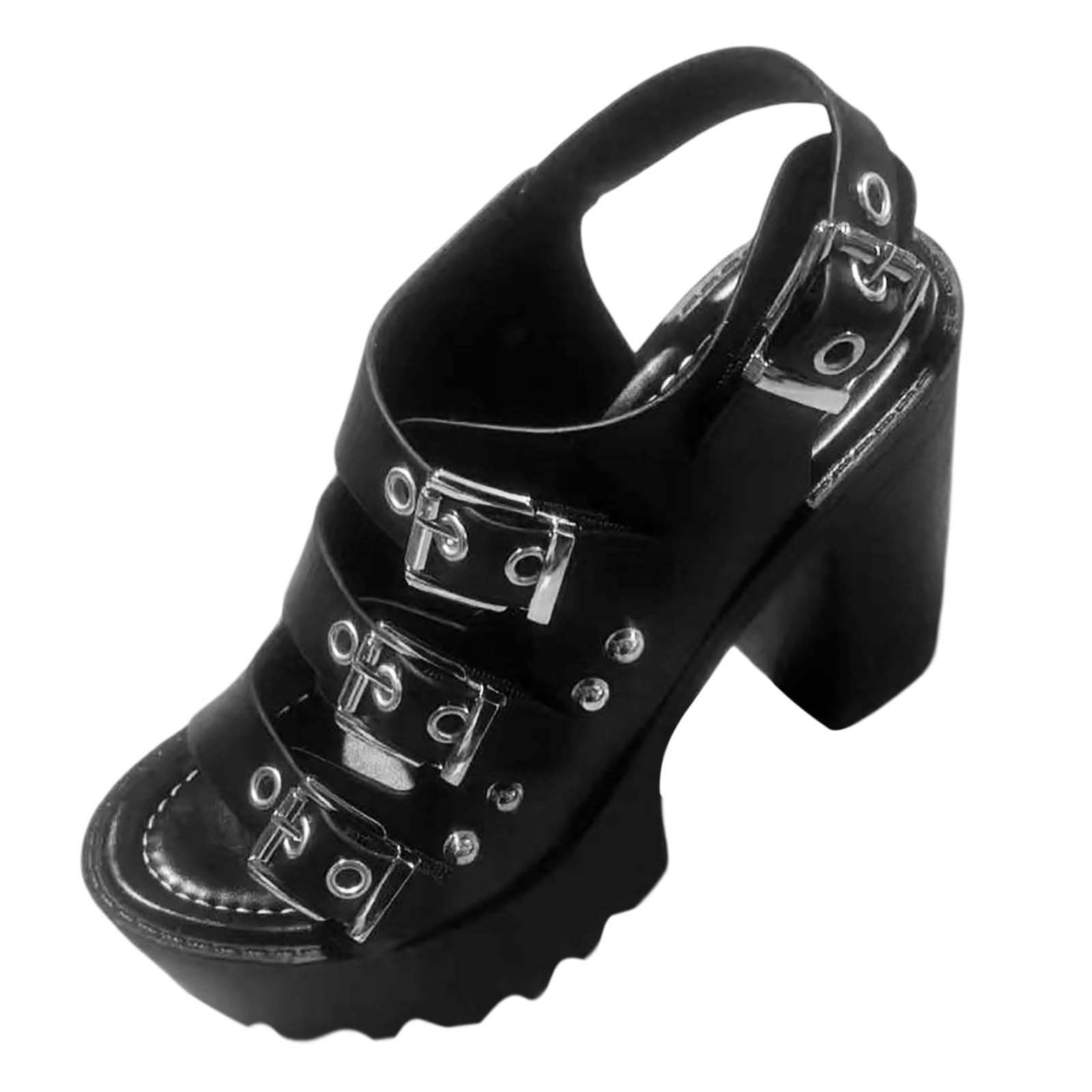 Sandales à plateforme et talons hauts confortables avec boucle