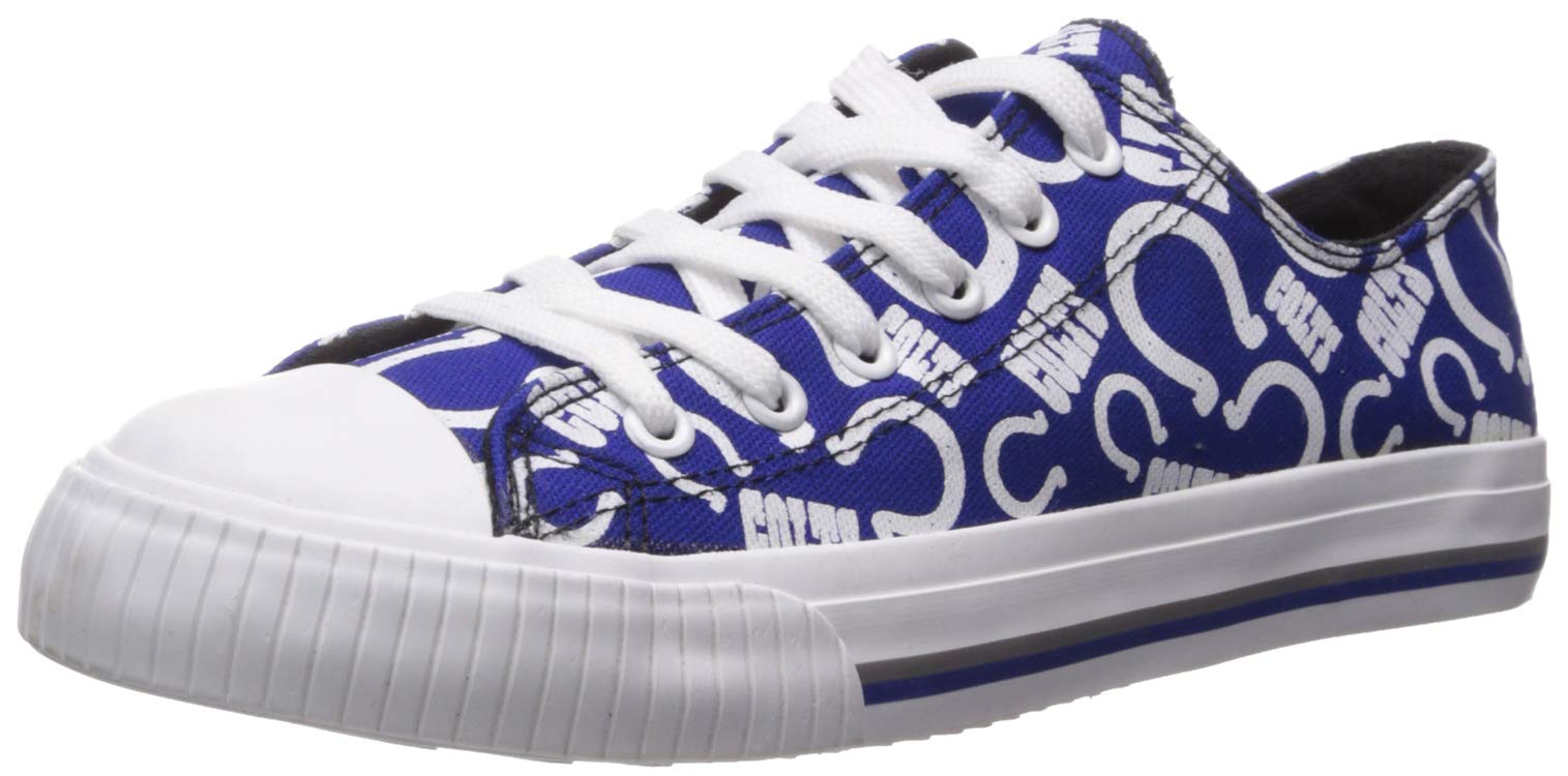 Foco Women’s NCAA College Low-Top Canvas Sneakers – Big Team Logo, Glitter Detail