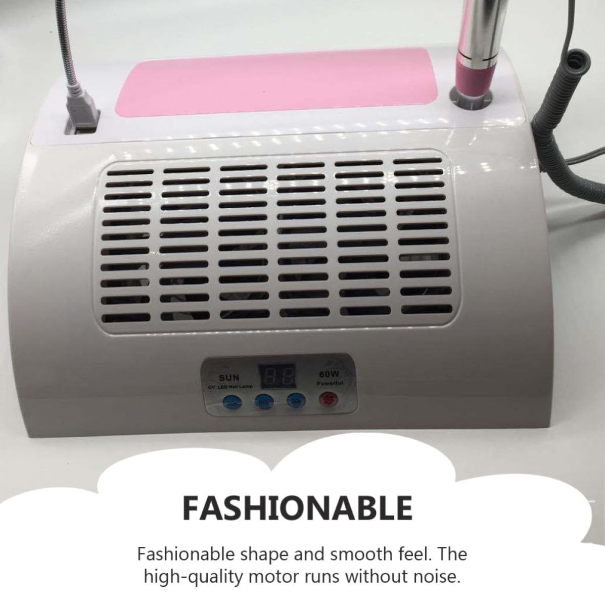 Machine à Polir les Ongles 60w Aspirateur et Lampe LED