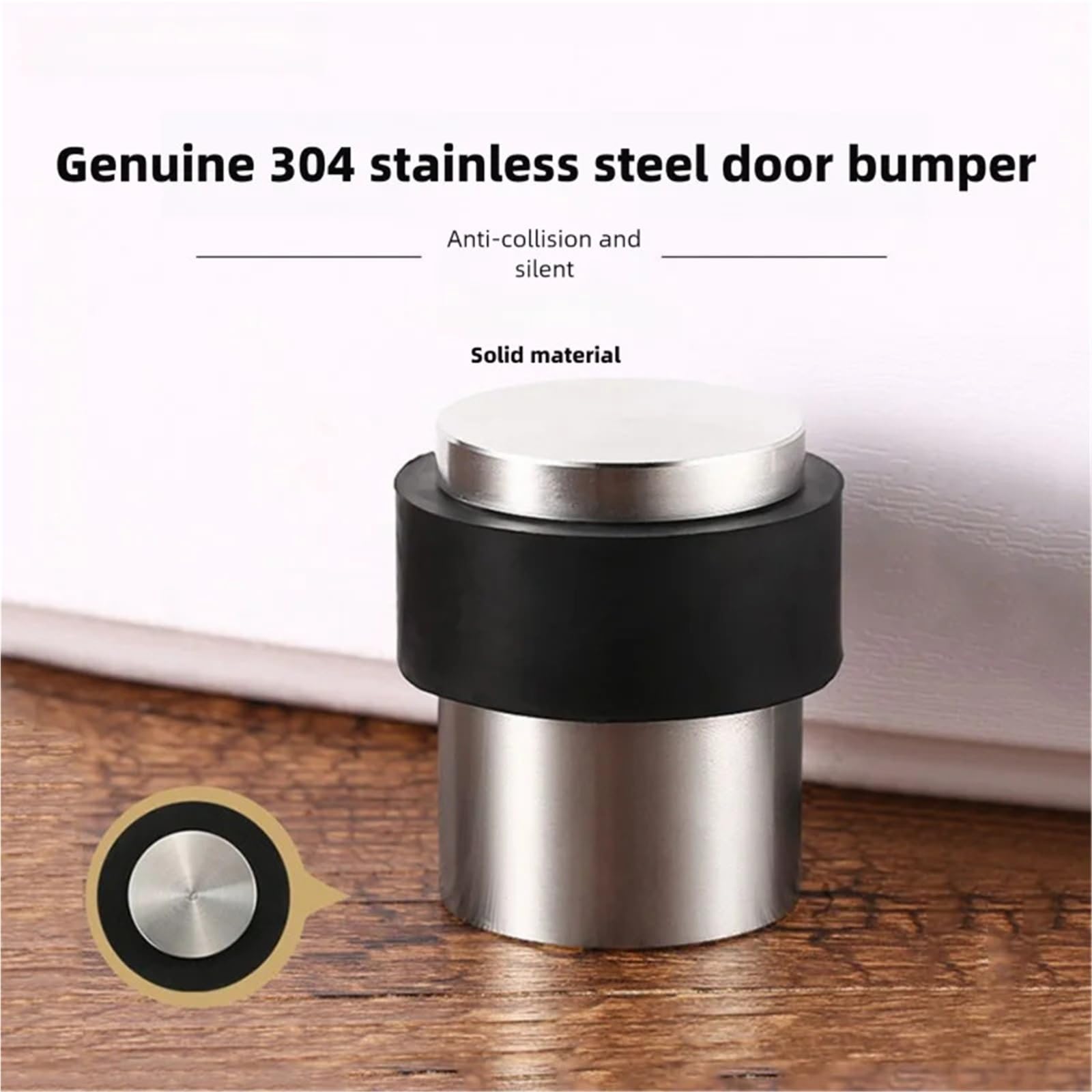 Topes Para Puertas Suelo Tope de puerta piso goma acero inoxidable | Juntas Seguridad Protección Protección Limpieza(8-3)