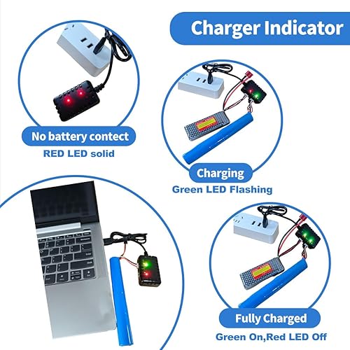 Miniatura 5 de Juego de cargador de batería de coche RC (4 modelos) - Incluye 3.7V SM-2P, 7.4V SM-3P, 7.4V cargador SM-4P y cargador LIPO de 7.4V con enchufe XH-3P