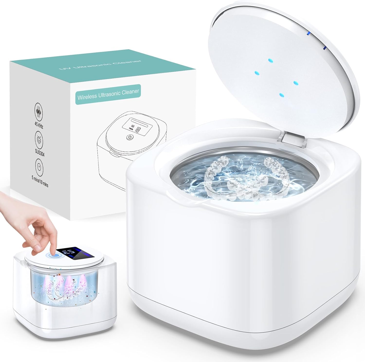 Ultrasonic Retainer Cleaner Machine, NaNaLazy Dental Pod Ultrasonic