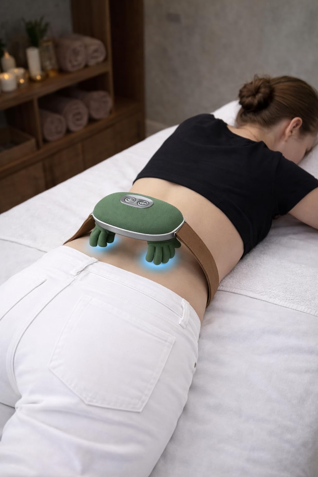 Massagegerät für Nacken, Schultern, Rücken, Handmassage, Druckmassage, Bezug aus weichem Stoff, mehr Komfort, Selbstmassage für Nacken und Lendenwirbel, Entspannung zu Hause, Arme und Beine