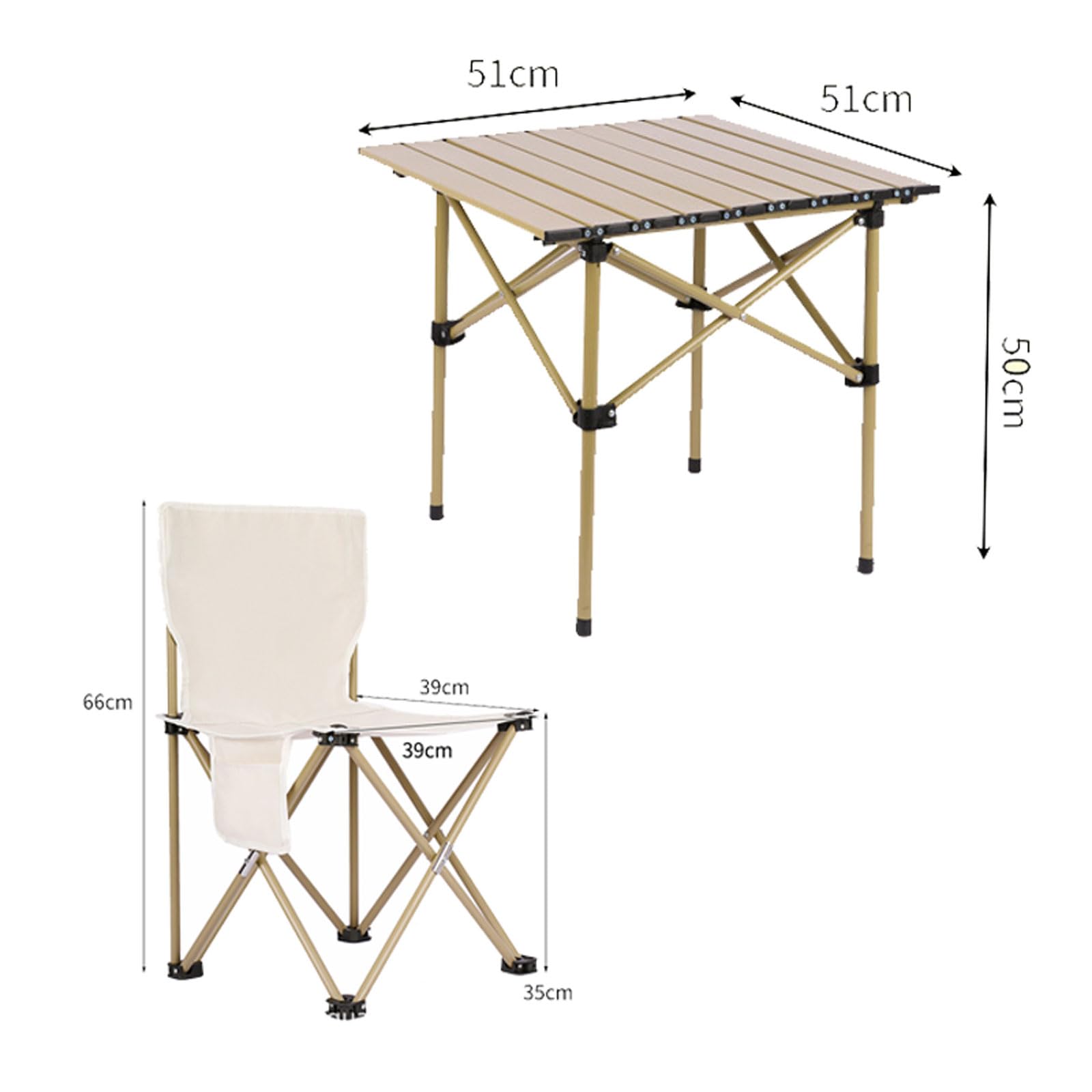 Tavolo e sedie da Picnic Portatili per Esterni, Set di sedie da Campeggio Pieghevoli in Alluminio, Leggere, con Piano Arrotolabile, Pieghevoli, Casual, per Escursioni in Giardino e