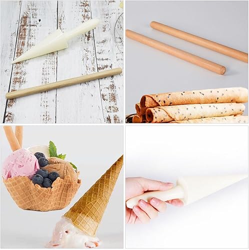 Miniatura 5 de SWOOMEY 1 juego de rodillos de cono de huevo, moldes de cono de pizzela, crepé, waffle, moldeador de conos, moldes de tortilla, forma de cuerno de