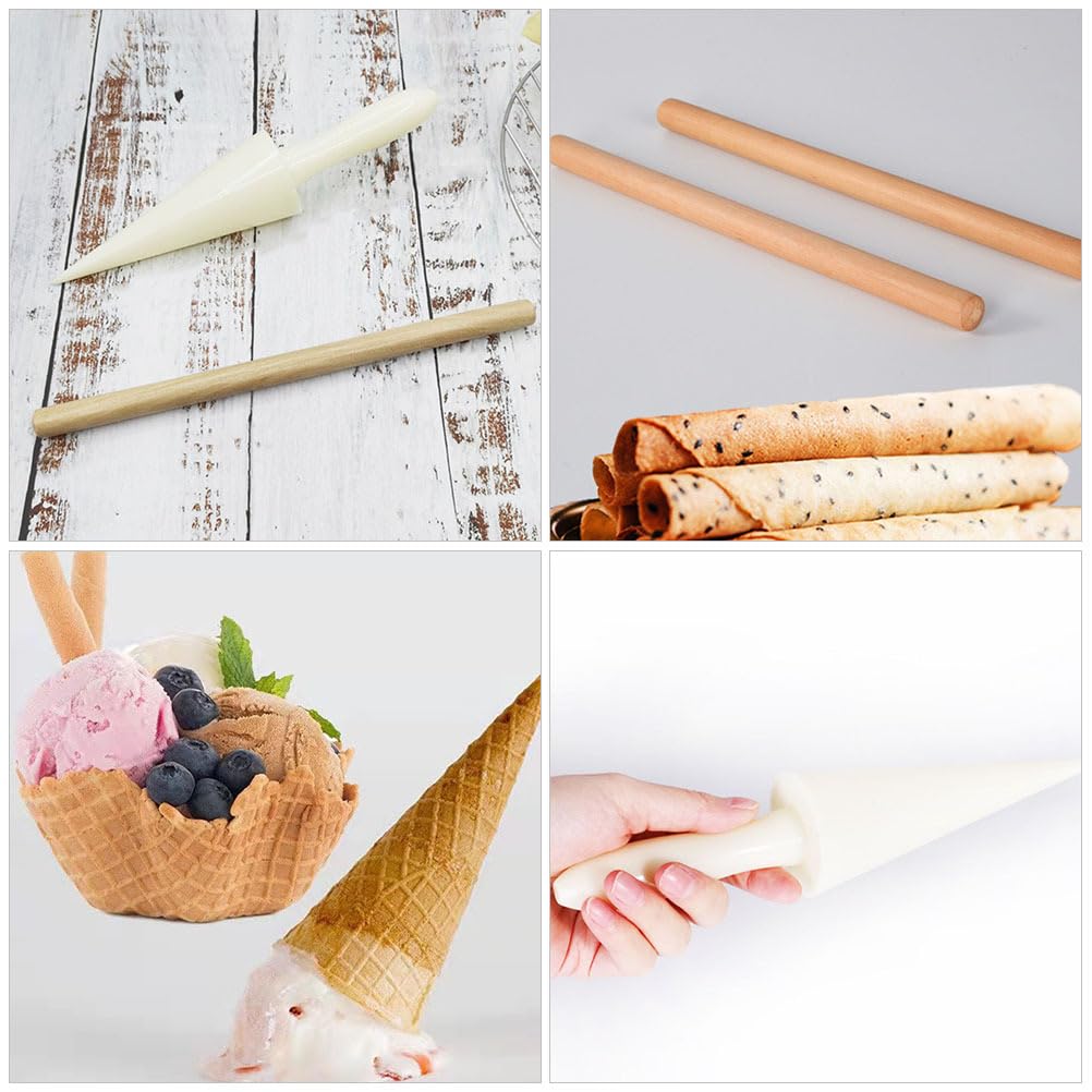 1 juego de rodillos de cono de huevo, moldes de cono de pizzela, crepé, waffle, moldeador de conos, moldes de tortilla, forma de cuerno de crema, herramienta de pastelería, cuerno de 5