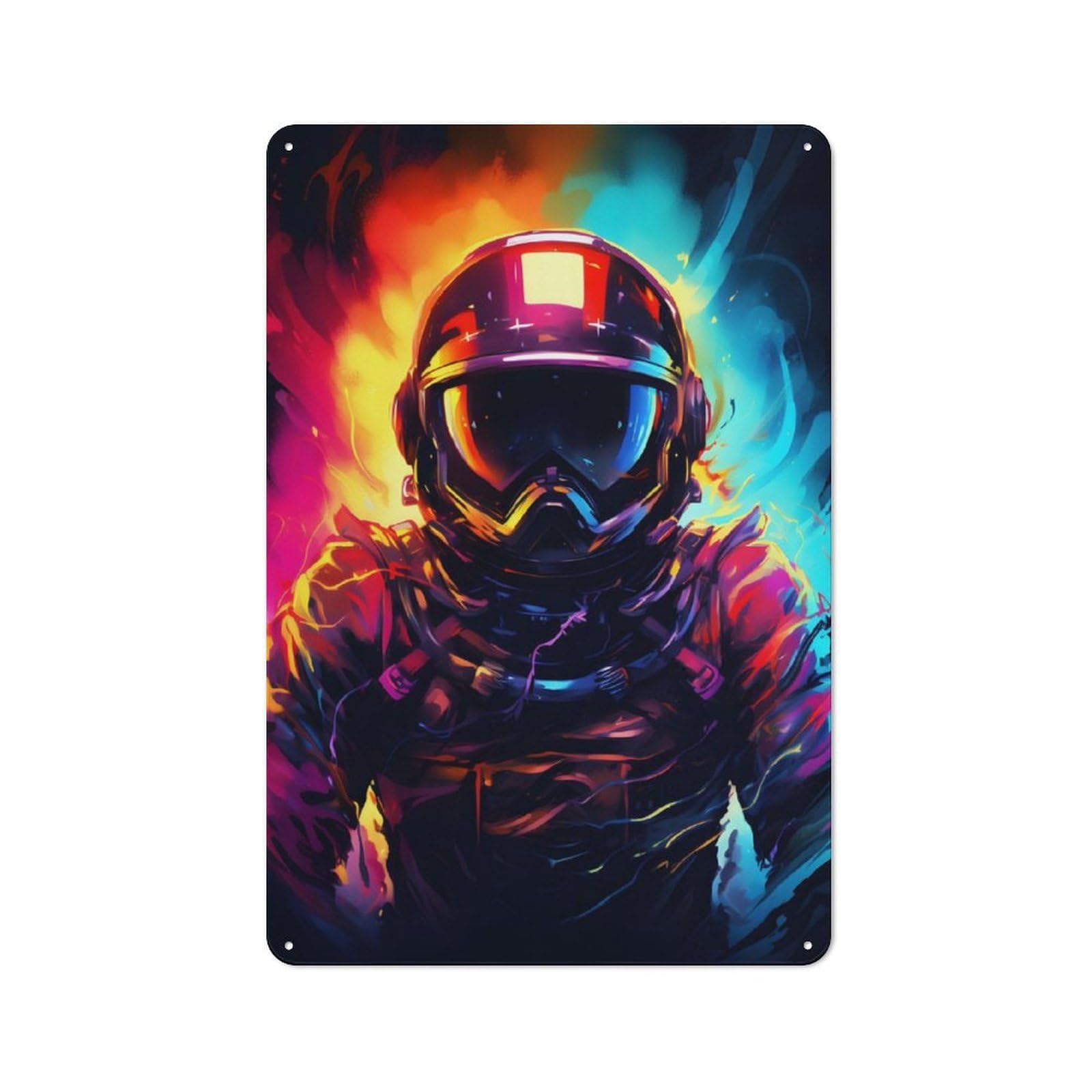 Junmoney Surreal Astronaut Deco Retro Tin Sign 30X20cm For Bar Or Restaurant, For Collectors Of Retro Metal Wall Decor