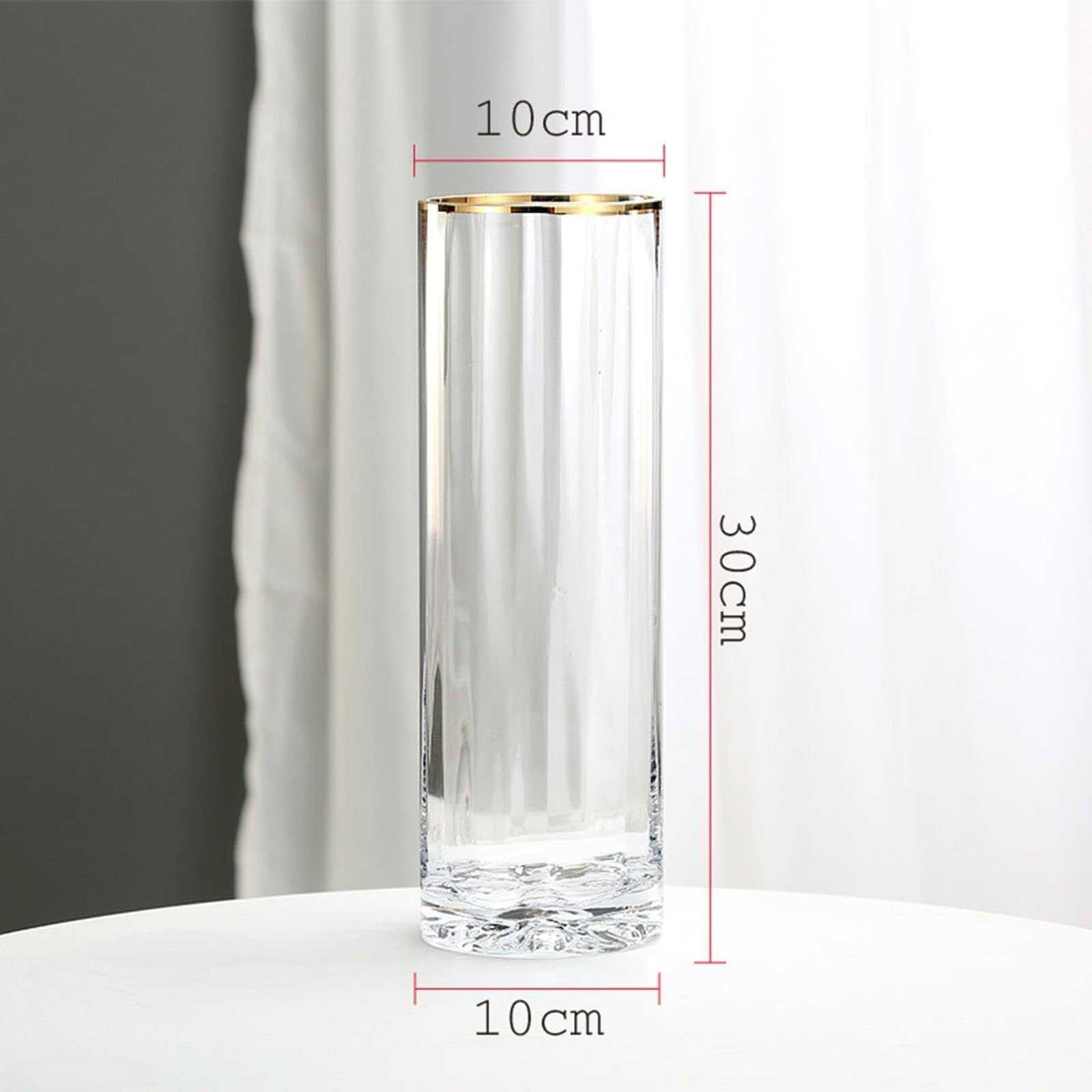 Vasi per fiori Vaso di vetro Decorazione moderna fiori d'acqua for soggiorno, sala da pranzo, camera letto Centrotavola(Clear,10 * 10 * 30CM)