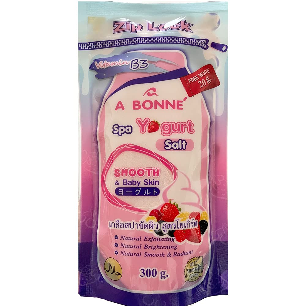 Buy A Bonne Spa Yogurt Salt Smooth and Baby Skin Body Scrub with Vitamin B3 Zip lock 300g