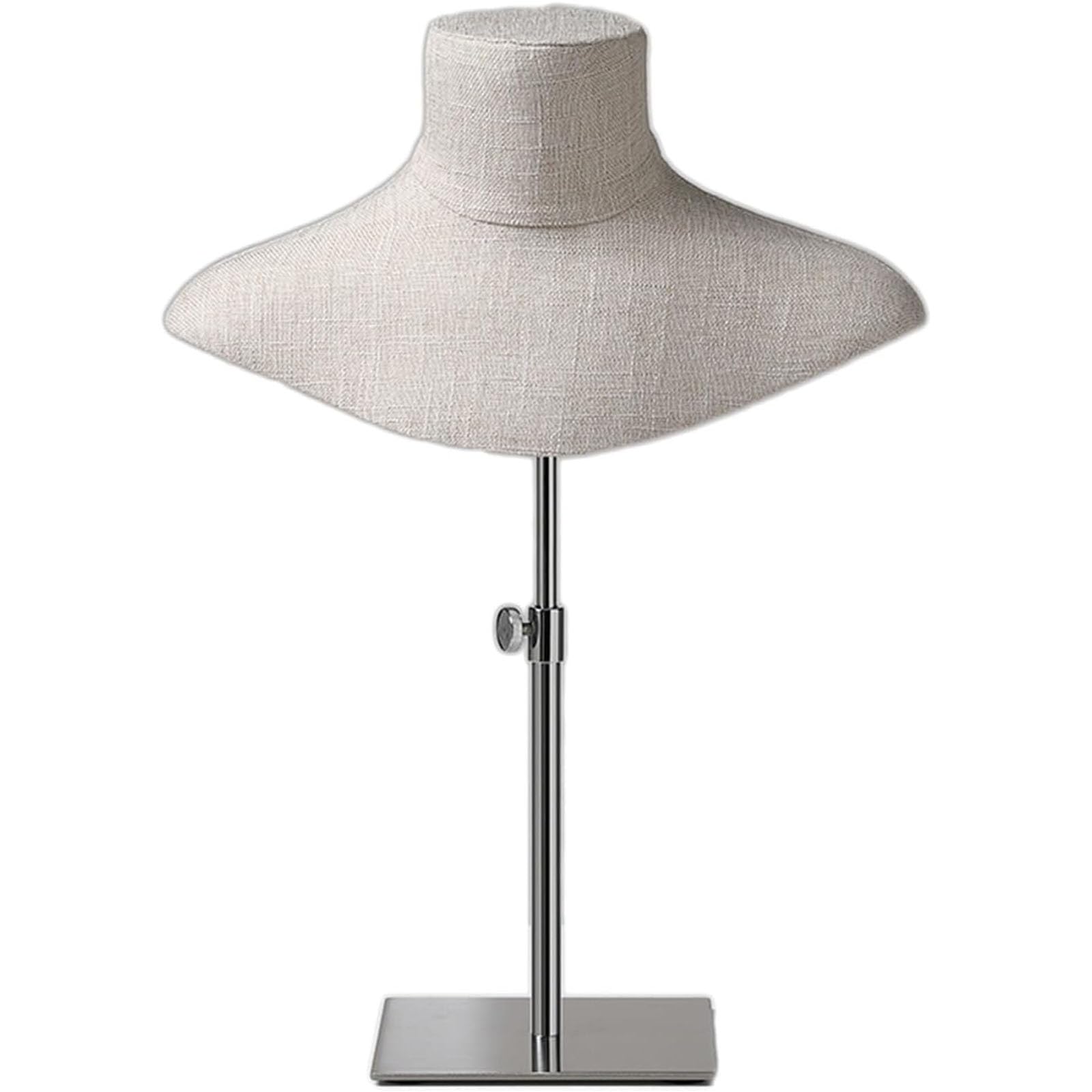 OZBMA 3D Metal Necklace Display Stand, Adjustable Height for Jewelry and Scarves Store Presentation (Silver C)
