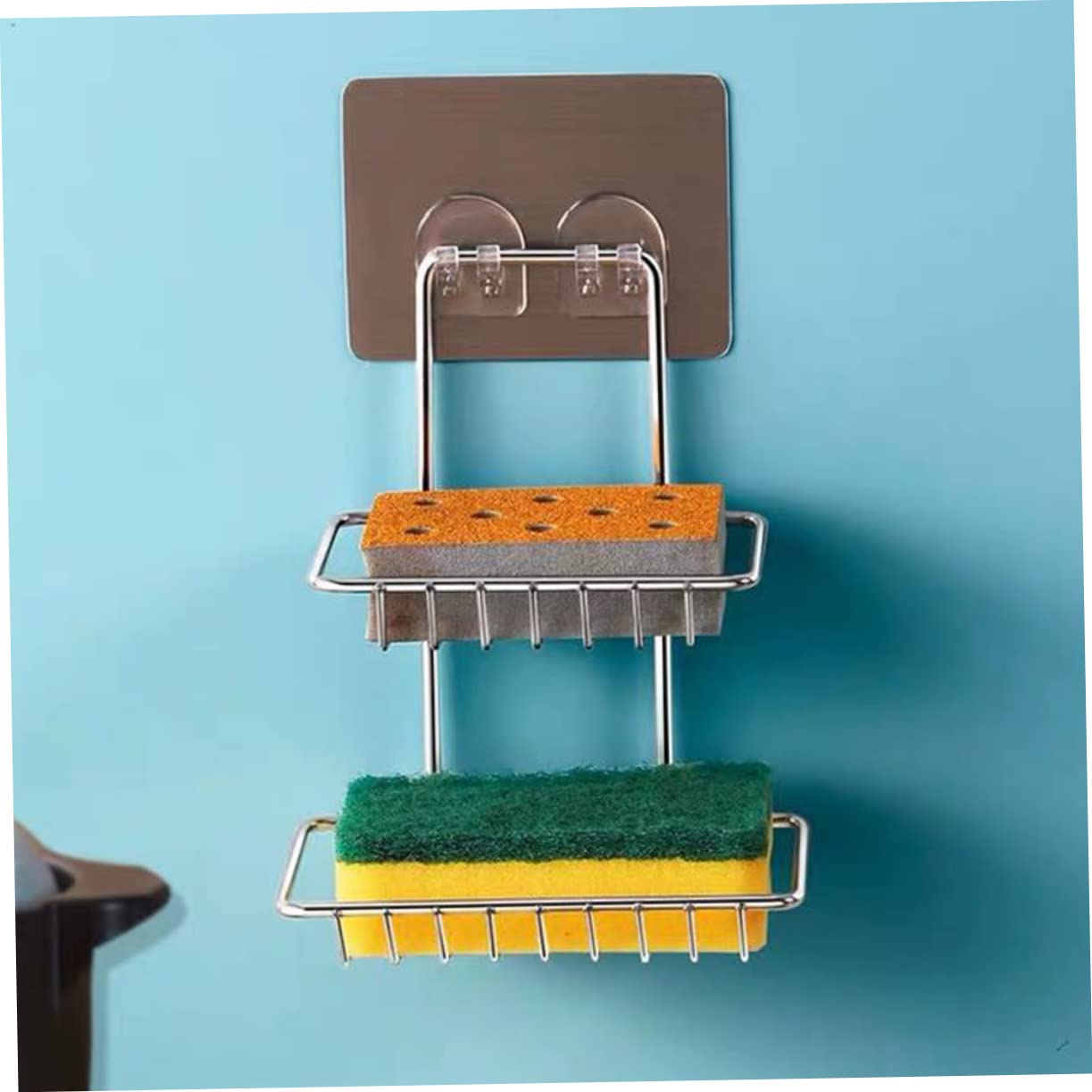 PRETYZOOM 3piezas Soporte para Jabón De Acero Inoxidable Jabonera Doble Capa para Baño Organizador De Jabón Sin Perforar Accesorio De Almacenamiento para y Lavabo