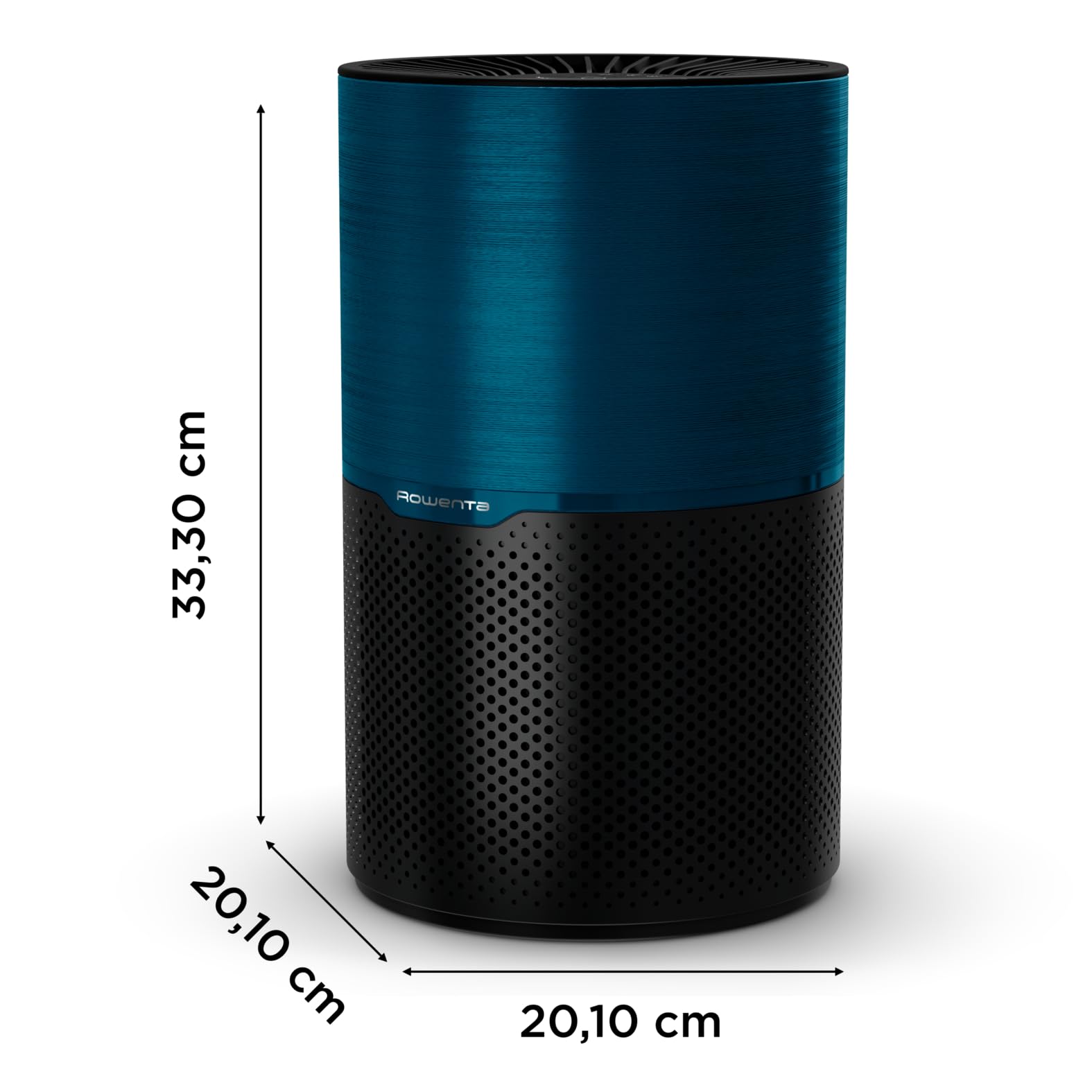 Rowenta Pure Air Compact Luftreiniger, für Zuhause, hocheffiziente Luftreinigung, bis 52 m², 3-in-1 Filterung, HEPA Allergy+, Echtzeit-Luftqualitätsanzeige, Schwarz/Blau, PU2221F0
