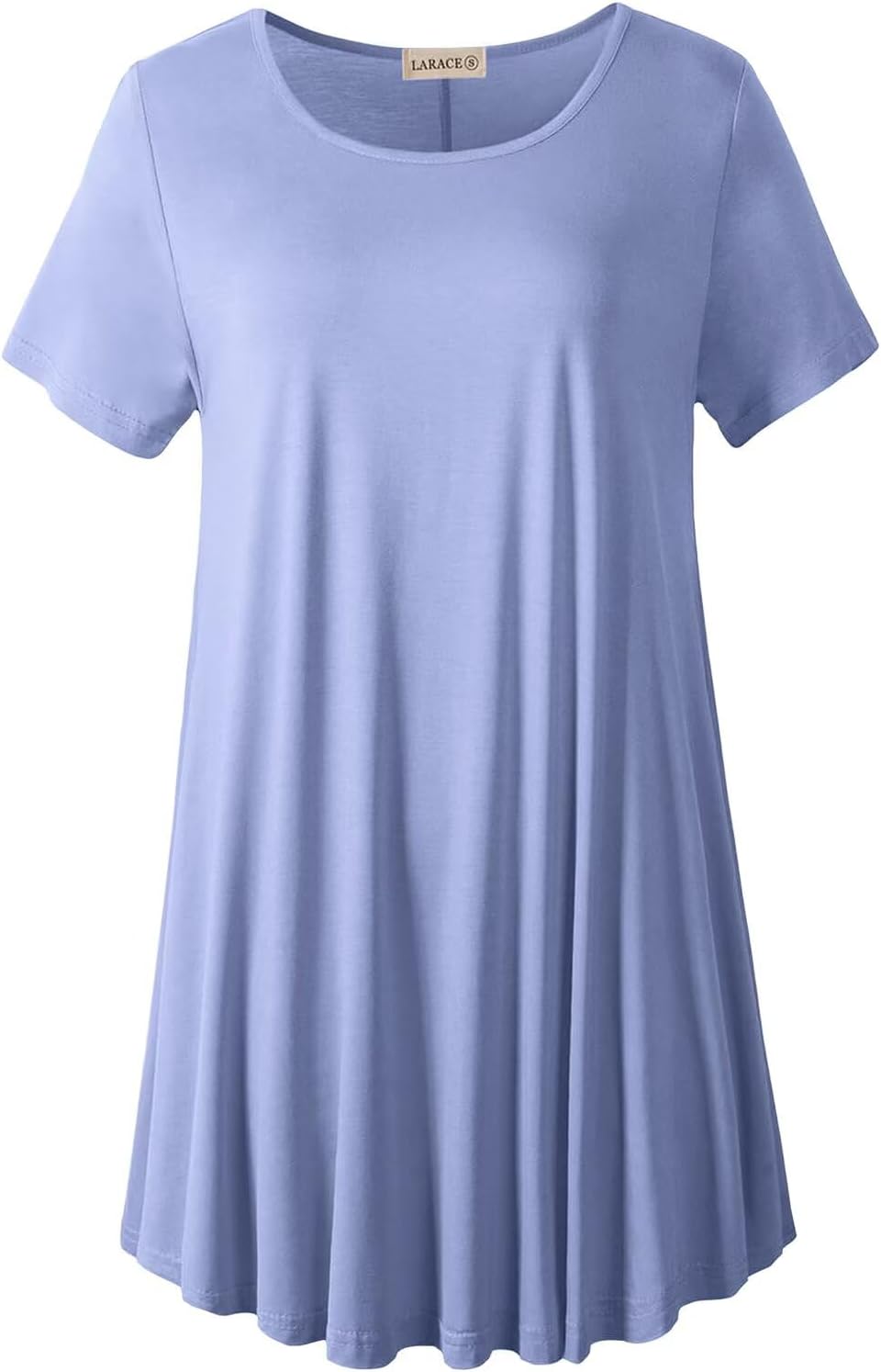 LARACE Plus Size Tops for Women Short Sleeve Shirts Casual Summer Clothes Round Neck Tunics for Leggings