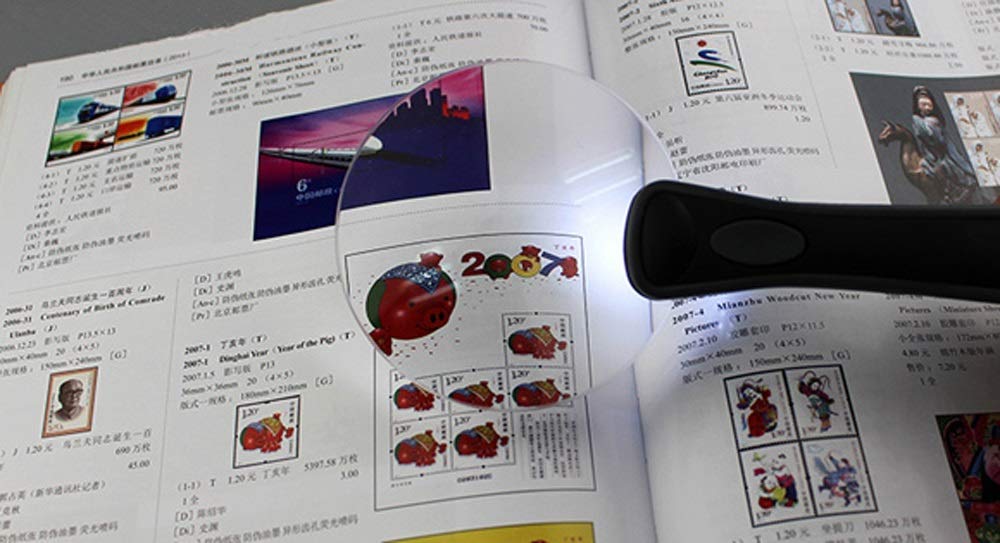 Lupa de Lectura iluminada con Lupa, Lupa sin Bordes Liviana para Lectura, Viales, degeneración Macular de Mano