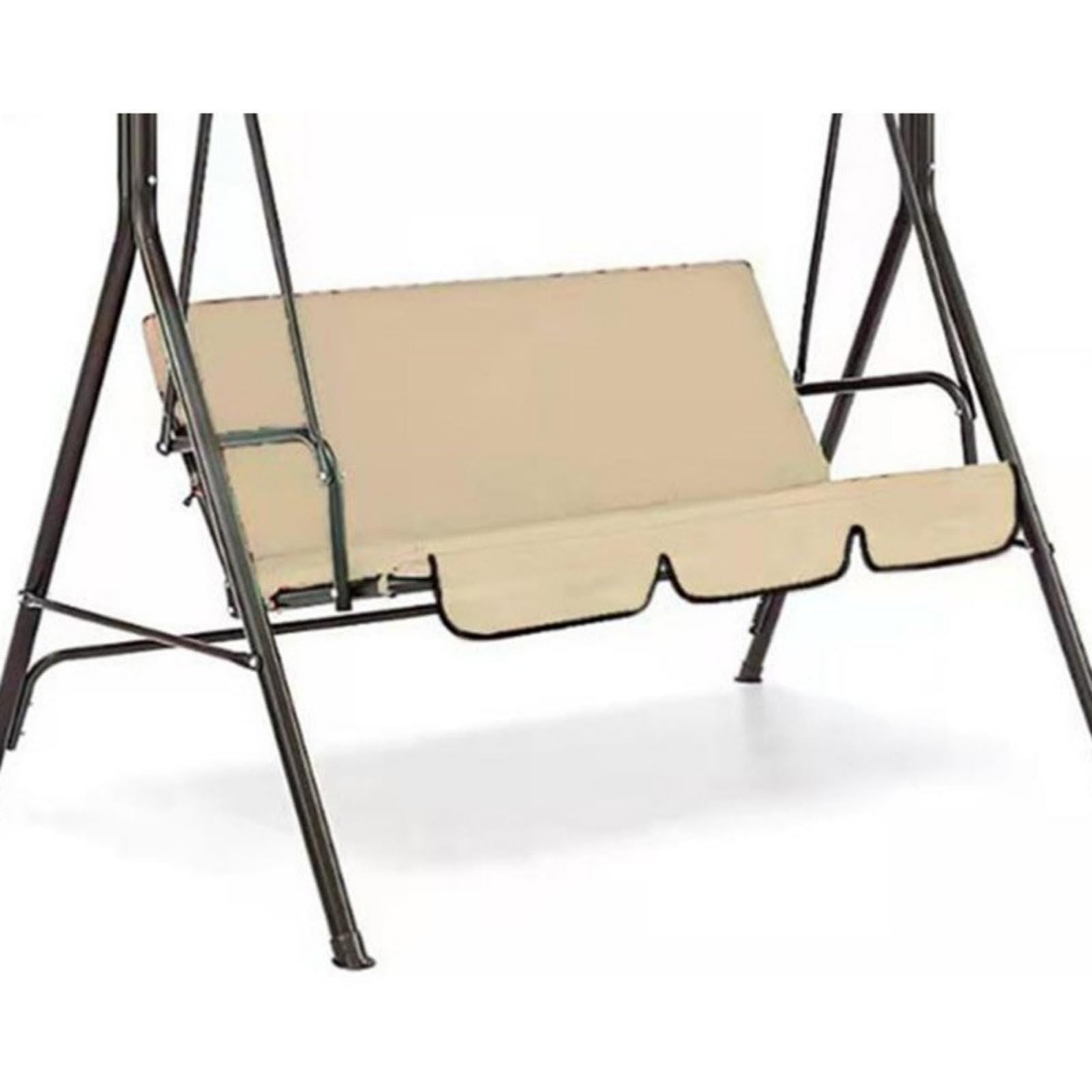 Waterproof Swing Seat Cover – 190T Polyester Taffeta (150x150cm) – Replacement Cushion Cover for 3-Seater Garden Swings – UV-Resistant, Lightweight & Foldable (Beige)