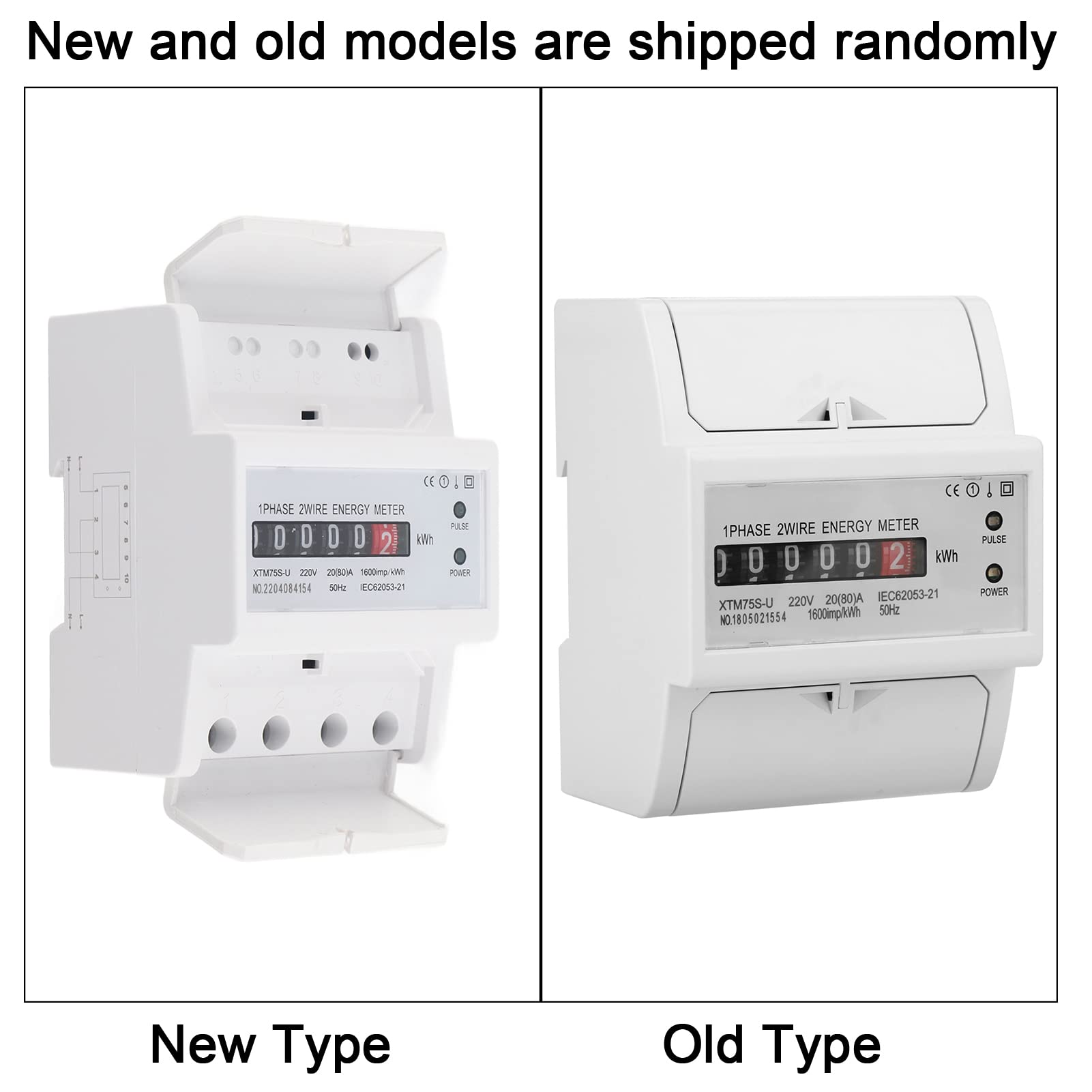 Compteur ¨¦lectrique sur Rail DIN 220V Compteur KWh ¨¦lectronique, XTM75S-U 220V, Type monophas¨¦ sur rail DIN Kilowattheure kwh Compteur num¨¦rique monophas¨¦ 2 fils 4P[20 (80) A]
