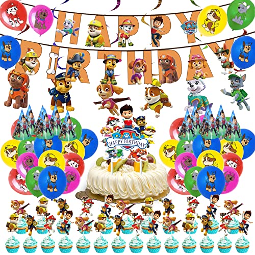 Punvot Decoration Anniversaire Pat' Patrouille, Deco Pat Patrouille Anniversaire, Décoration Pat Patrouille, Patte Patrouille Ballon, Patte Chien Patrouille Gâteau Décoration Anniversaire Enfant