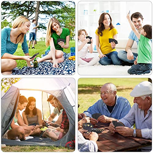 10 Deck Spielkarten - Schwarz Gold Wasserfest Pokerkarten, Playing Cards 54 Blatt for Texas Hold'em, Blackjack, Euchre, Canasta Karten, Romme, Baccarat – Bild 8