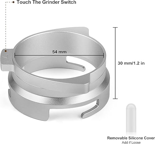 Miniatura 9 de Embudo dosificador manos libres de aluminio anodizado de 2.126 in, distribuidor de café 2 en 1 de doble cara de 2.087 in, acero inoxidable, vaso