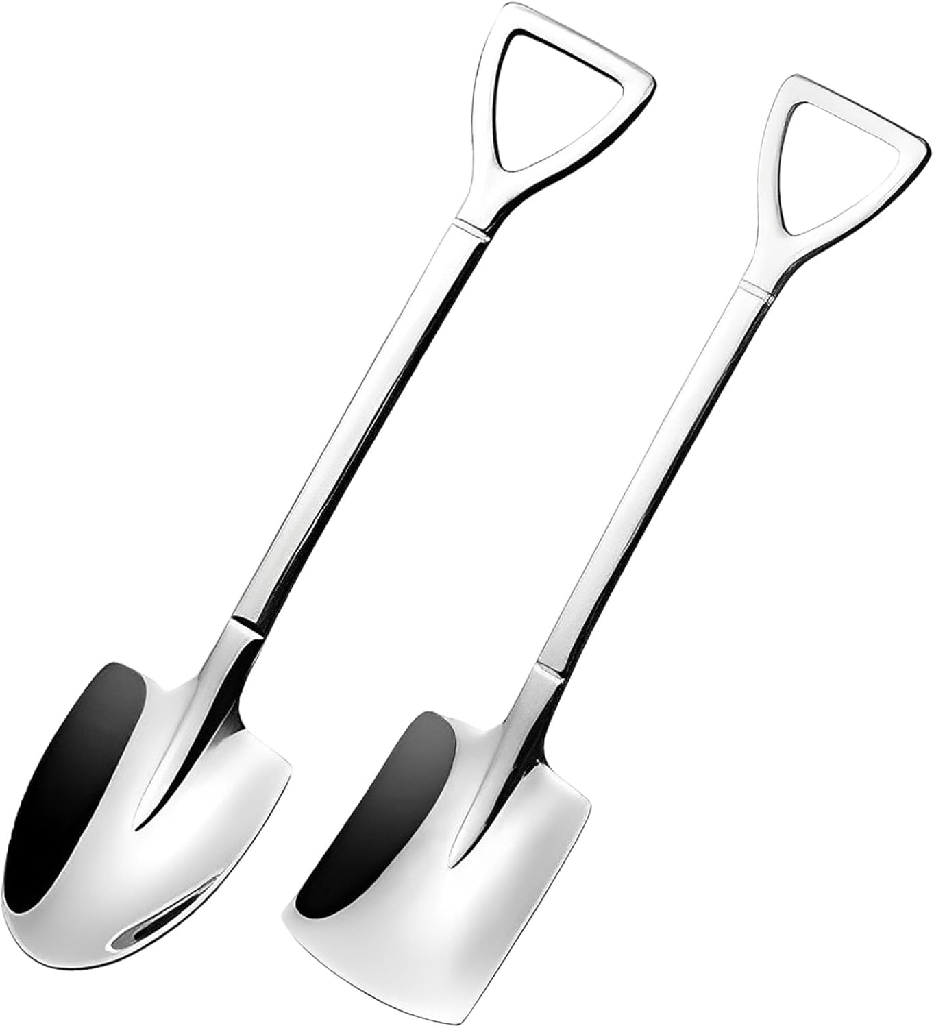 2 Pcs Stainless Steel Shovel Spoon Set Pointed Spade Dessert Spoons