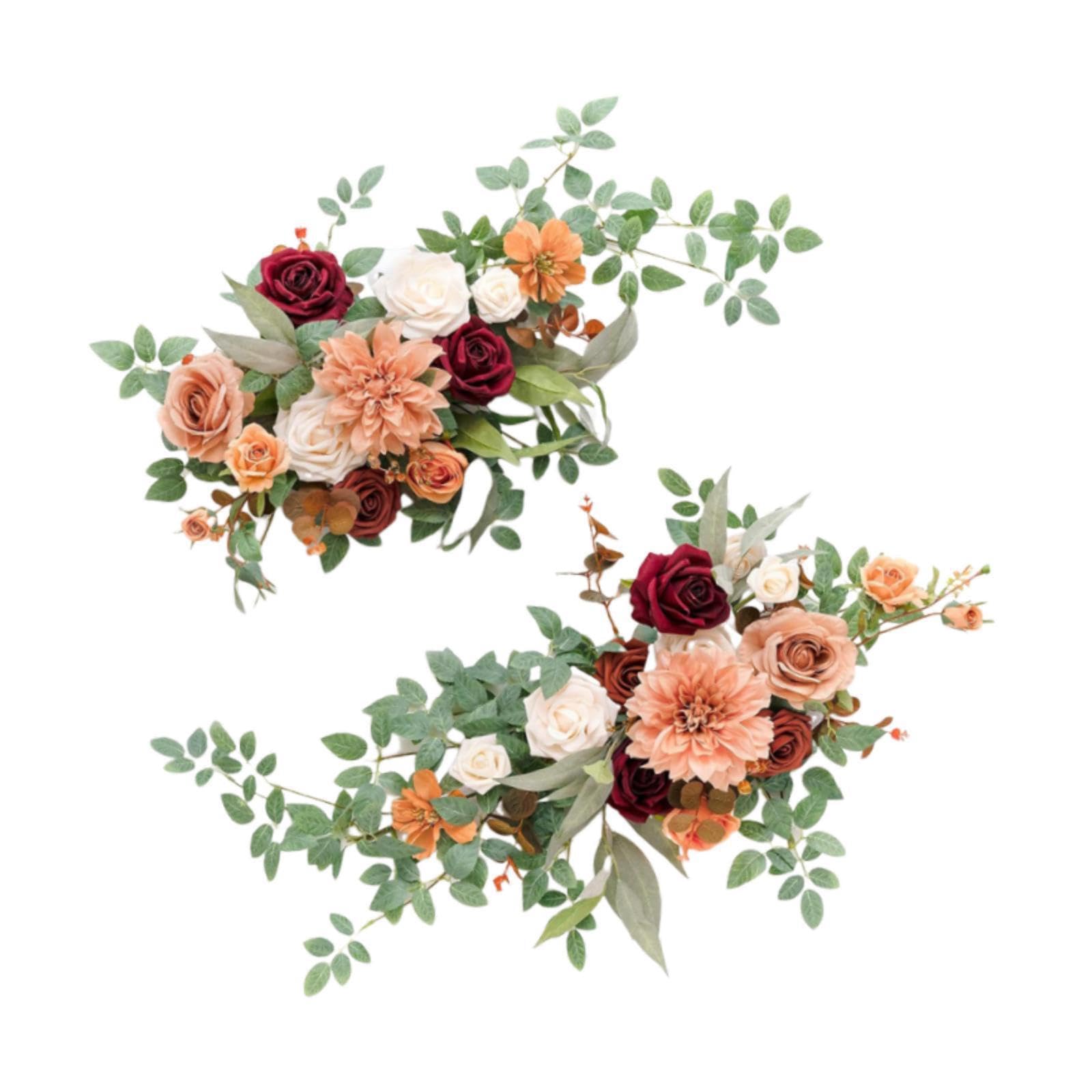 QUXVUIS Artificial Rose Chair Back Flowers Beautifully Arranged Rustic Weddings And Memorable Events Wedding Aisle Decoration Is Suitable For Decorating