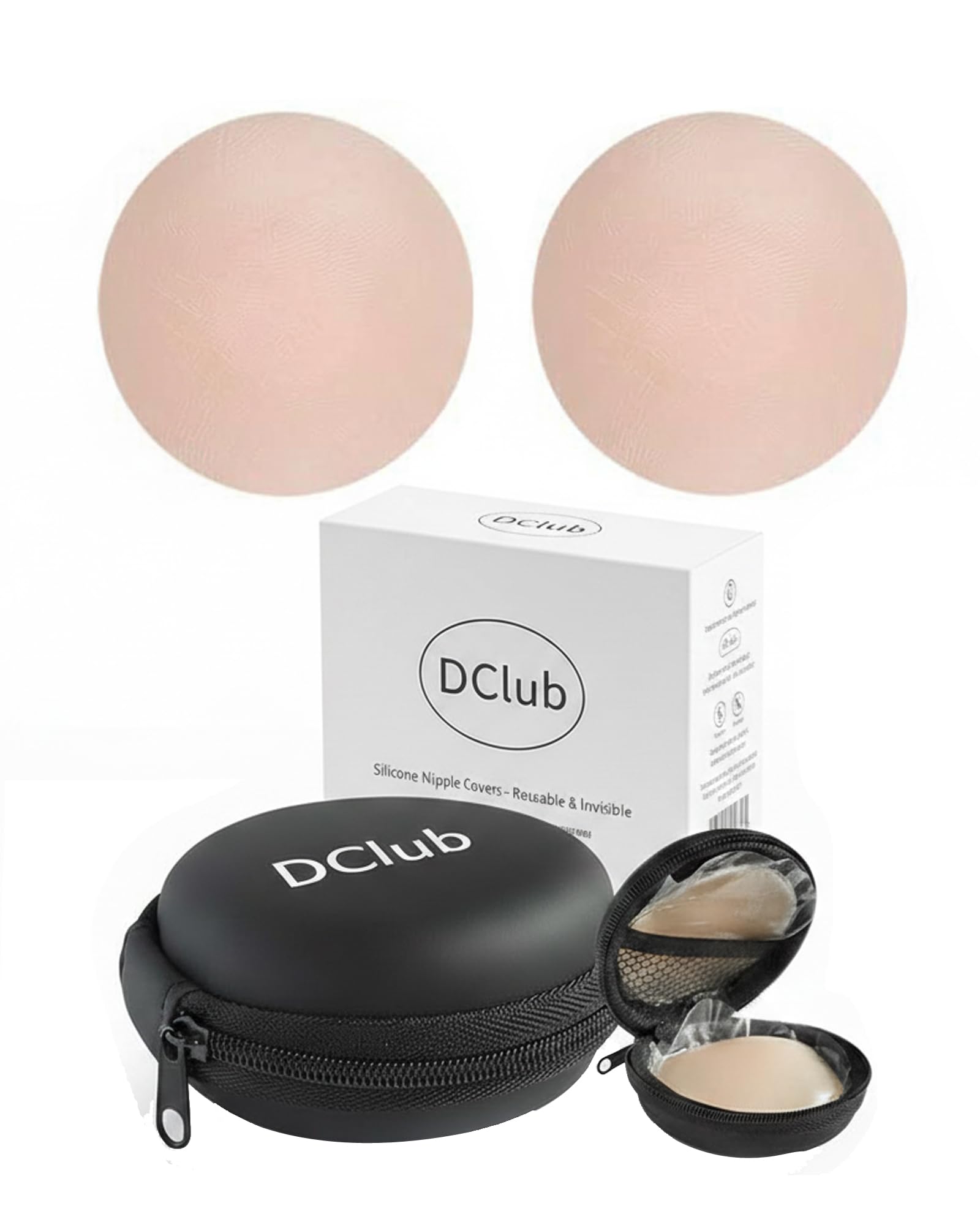 Nipple Covers Reusable Comfortable & Natural Invisible Adhesive Silicone Pasties for Women, Round (Skin)