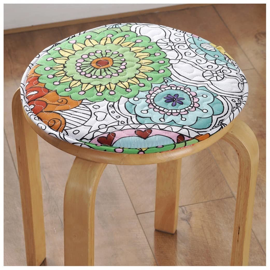 GHJL 2 Packs Round Chair Seat Cushion Pads With Tie,Non Slip Round Seat Pads For Dining Chairs High Stool Chairs Bistro Bar Seat (Color : Color 7, Size : 30 * 30cm)