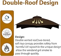 Vista 3 de Toldo Superior de Repuesto para Gazebo Coastshade para Gazebos de Techo de Alta Resistencia Lowe's Allen Roth con Malla, Cubierta de Gazebo de 10x12