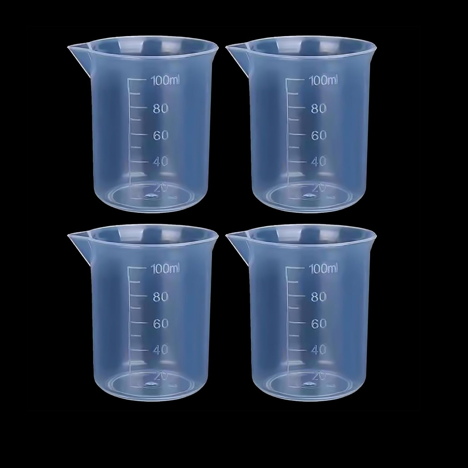 Vasos de Medición,4 Pcs Vaso Medidor Cocina Con Escalas Precisas Probetas Plastico Reutilizables Vasos Medidores Antidherentes Medidores Laboratorio para Bricolaje Hecho a Mano Laboratorio