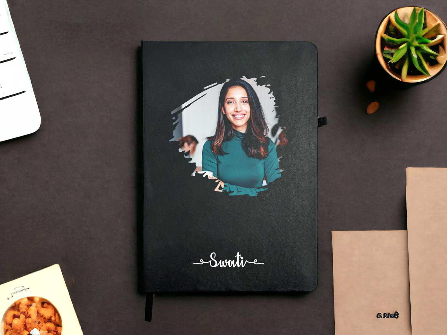 WEHATKE Custom Photo Name Notebook with Personalized Pen | PU Leather Diary Gift for Women Girls Friends Students Professionals | Unique Birthday or Office Present 3