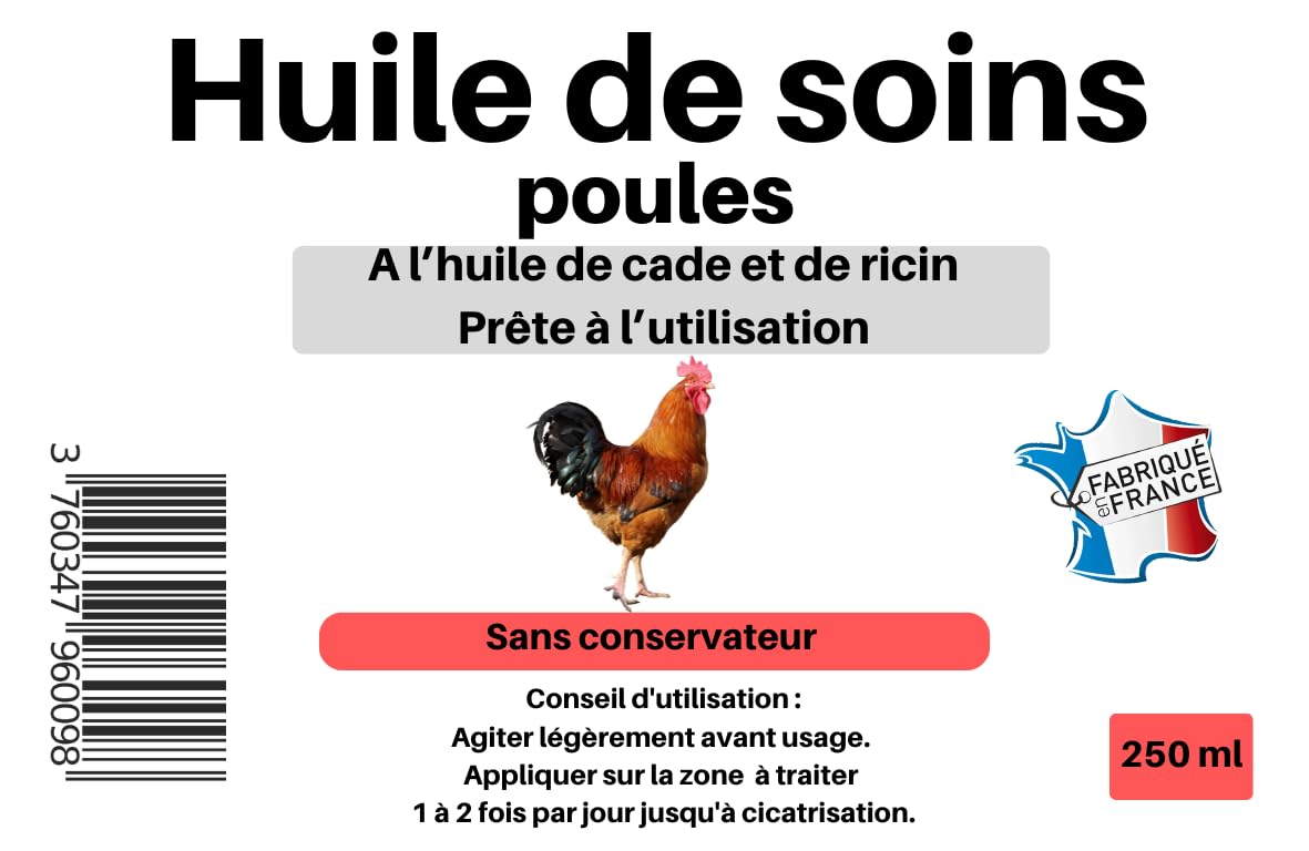 Huile cicatrisante et antiseptique pour poule 250 gr