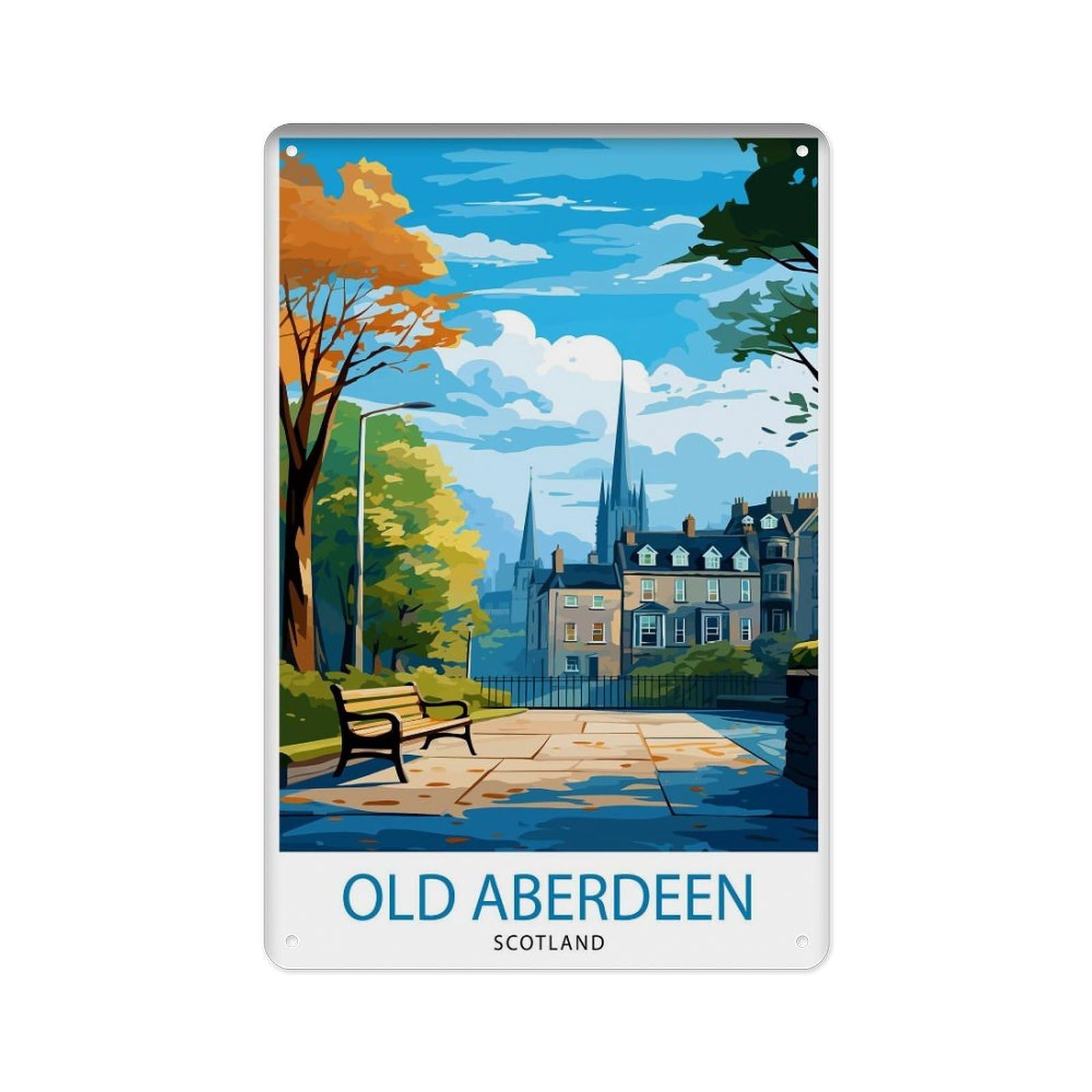 peiyeety Metal Tin Sign Ancient Aberdeen Scottish Travel Ancient Aberdeen Wall Decor Ancient Aberdeen Scottish Travel Ancient Aberdeen Art 8 X 12 Inch