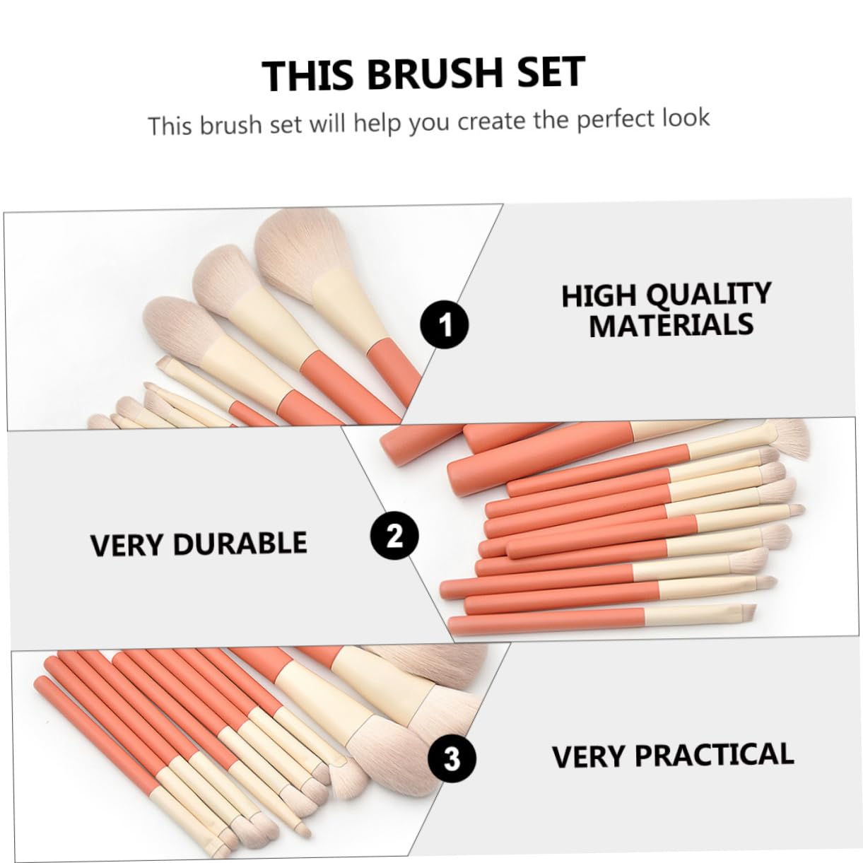 FRCOLOR 2sets Pennelli Per Trucco Professionali Fibra Artificiale Leggeri e Portatili Per Trucco Viso Ombretti e Blush Perfetti Per Viaggi e Uso Quotidiano