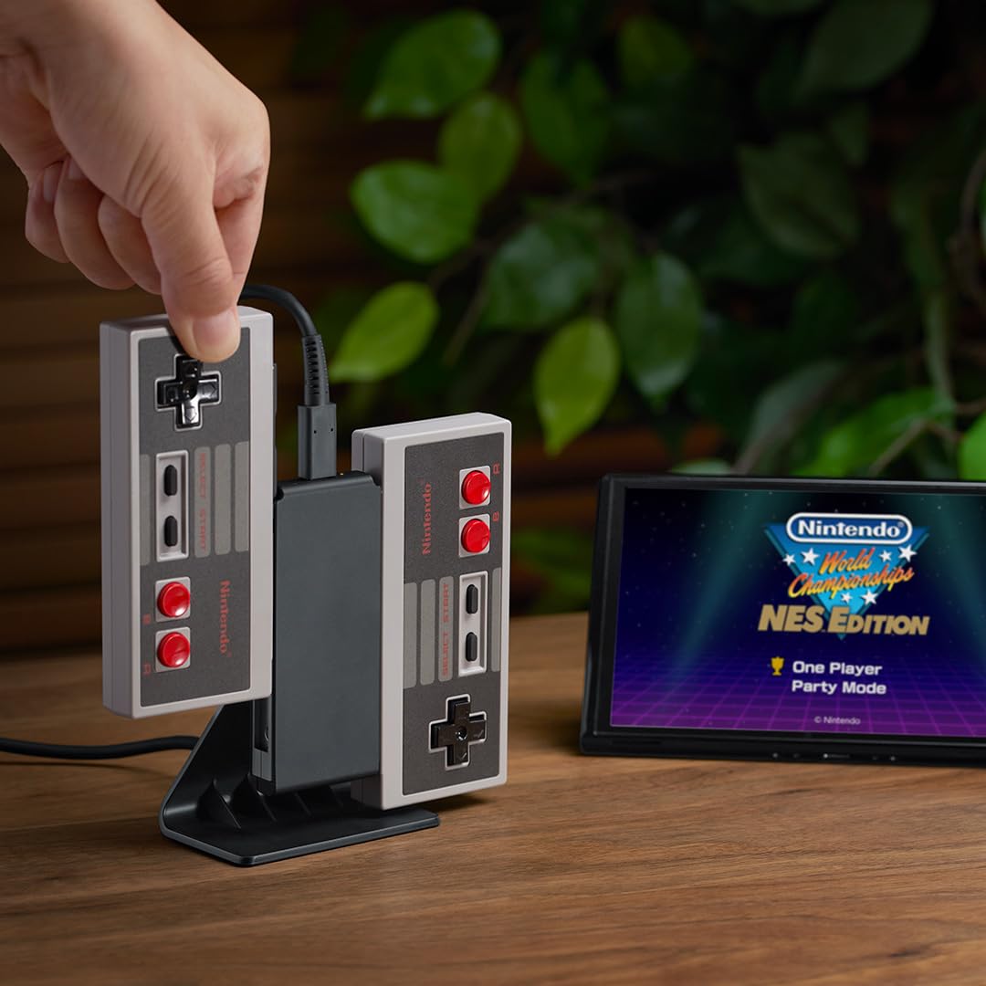 Joycon Supporto di ricarica (a due vie) - Interruttore OEM a 2 vie Joy Con Controller Caricabatterie Accessori di ricarica con cavo di ricarica (imballaggio sfuso)