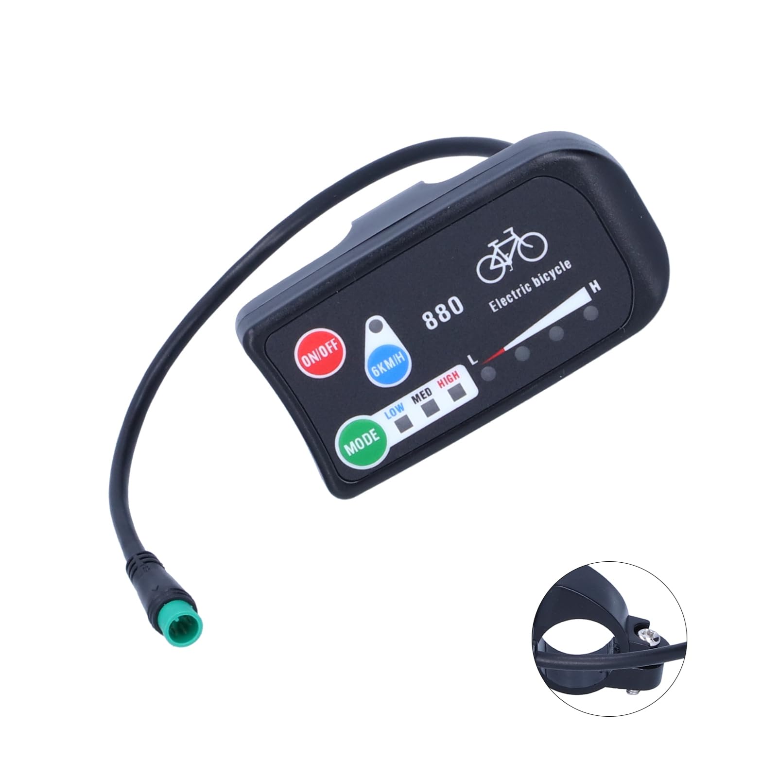 36V 48V Display Meter, Bicicletta Elettrica per Display Bici KT‑LED880 36V 48V Display Metro Accessori Bici Connettore Maschio a 5 Pin