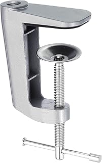 PATIKIL 0.29"/M10 Rosca Agujero Escritorio Mesa Montaje Abrazadera, Universal Ajustable C Forma Escritorio Abrazadera para Micrófono Brazo Escritorio Lámparas Soporte, Plata