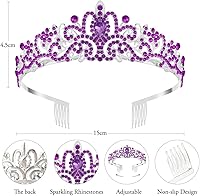 Vista 82 de Corona, coronas para mujer, tiaras para mujer, corona de princesa, corona de cumpleaños, tiaras y coronas para mujer diadema de cumpleaños, Aleación