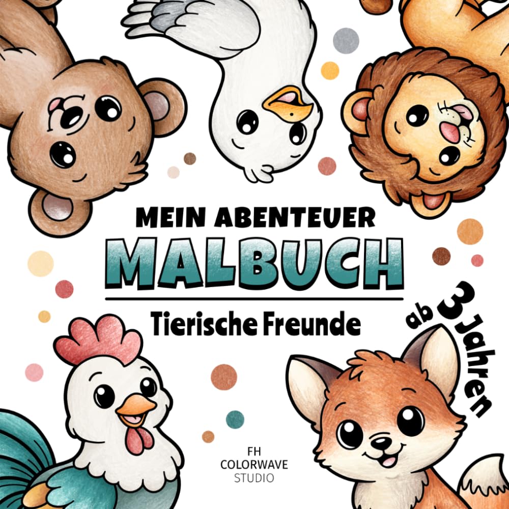 Tiere Malbuch für Kinder ab 3 Jahren: 50 einfache Ausmalbilder mit dicken Linien | Bauernhof Tiere, Zoo Tiere & Haustiere | Malbuch für Jungen und ... Abenteuer Malbuch – Malbücher für Kinder)