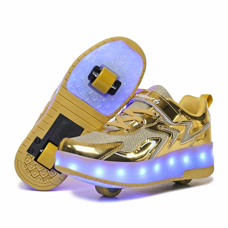 LED Roller Skate Shoes for Kids Boys Girls Light Up Fashion Sneakers Wheels Wheeled USB R…